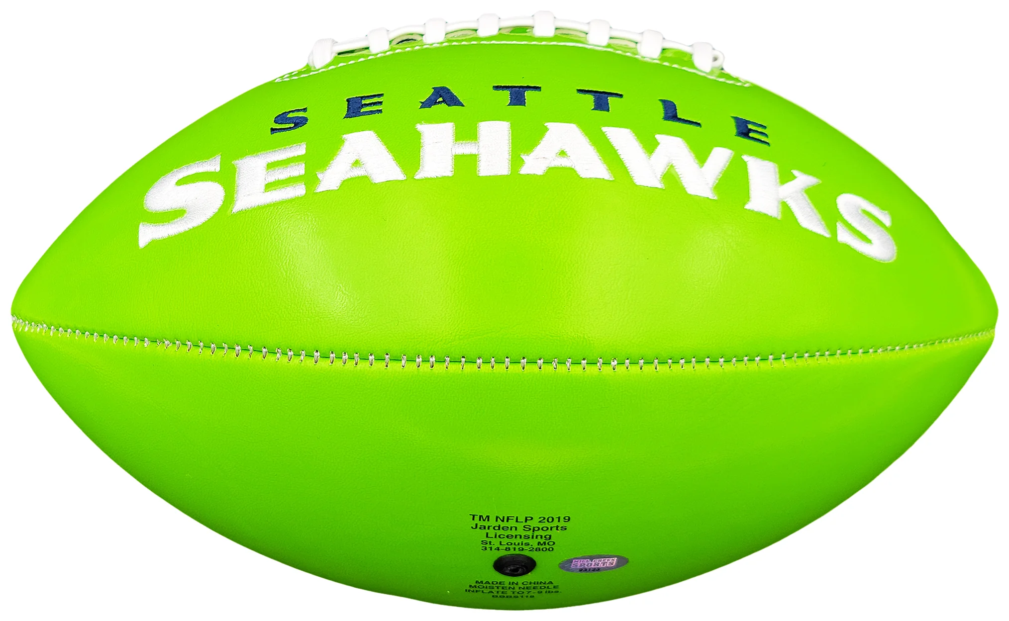 Walter Jones Autographed Seattle Seahawks Green Logo Football MCS Holo Stock #203088 - Image 4