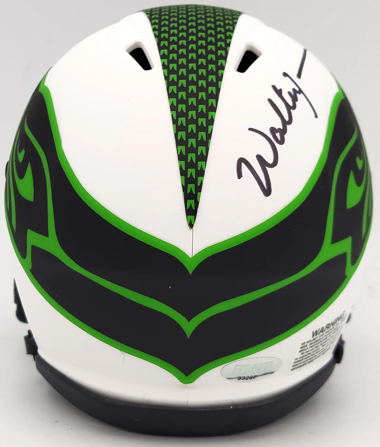 Walter Jones Autographed Seattle Seahawks Lunar Eclipse White Speed Mini Helmet MCS Holo Stock #203086 - Image 3