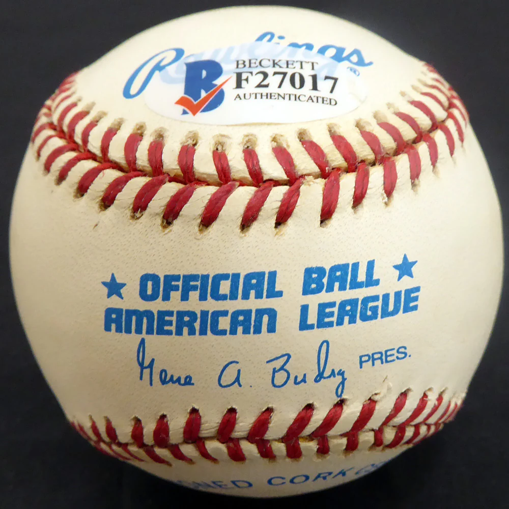 Walter Masterson Autographed Official AL Baseball Boston Red Sox, Detroit Tigers Beckett BAS #F27017 - Image 2