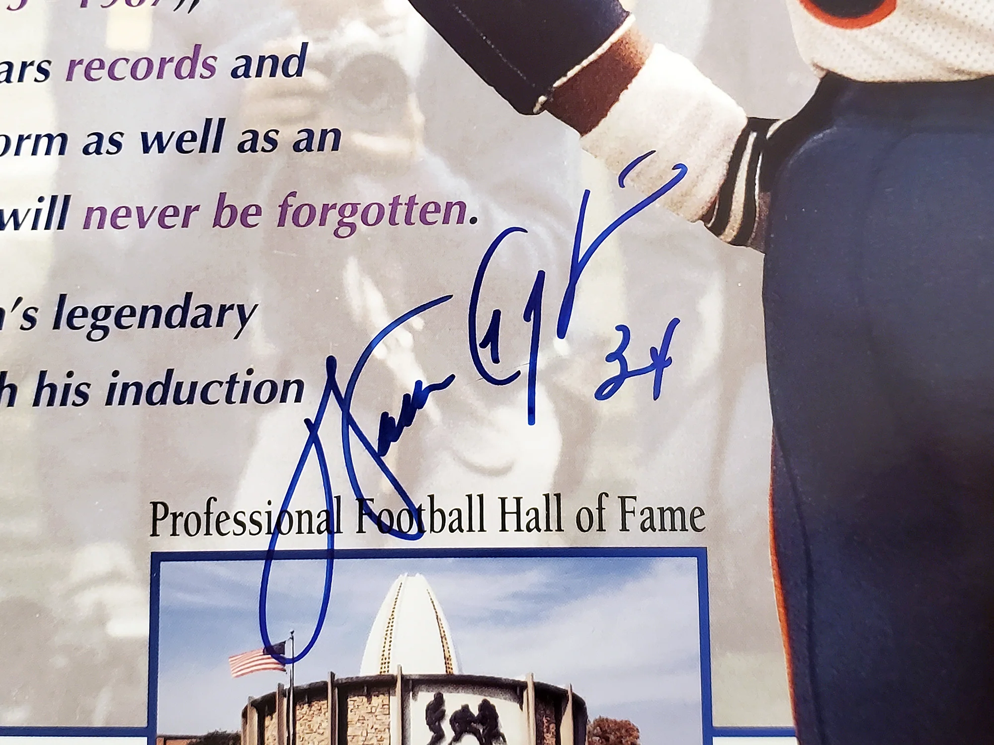 Walter Payton Autographed Framed 16x20 Photo Chicago Bears PSA/DNA Stock #256670 - Image 3