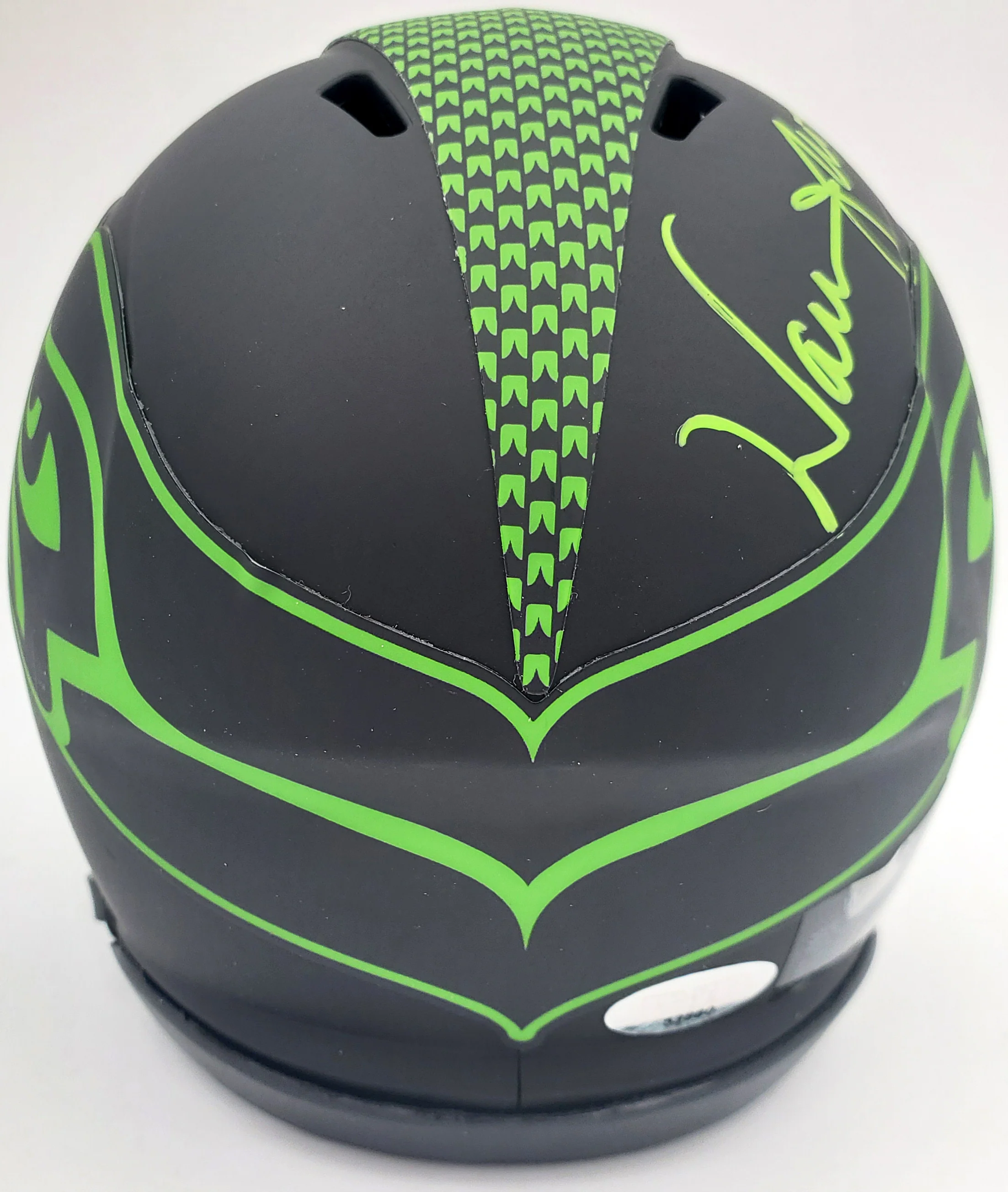 Warren Moon Autographed Eclipse Black Seattle Seahawks Speed Mini Helmet "HOF 06" MCS Holo Stock #185813 - Image 3