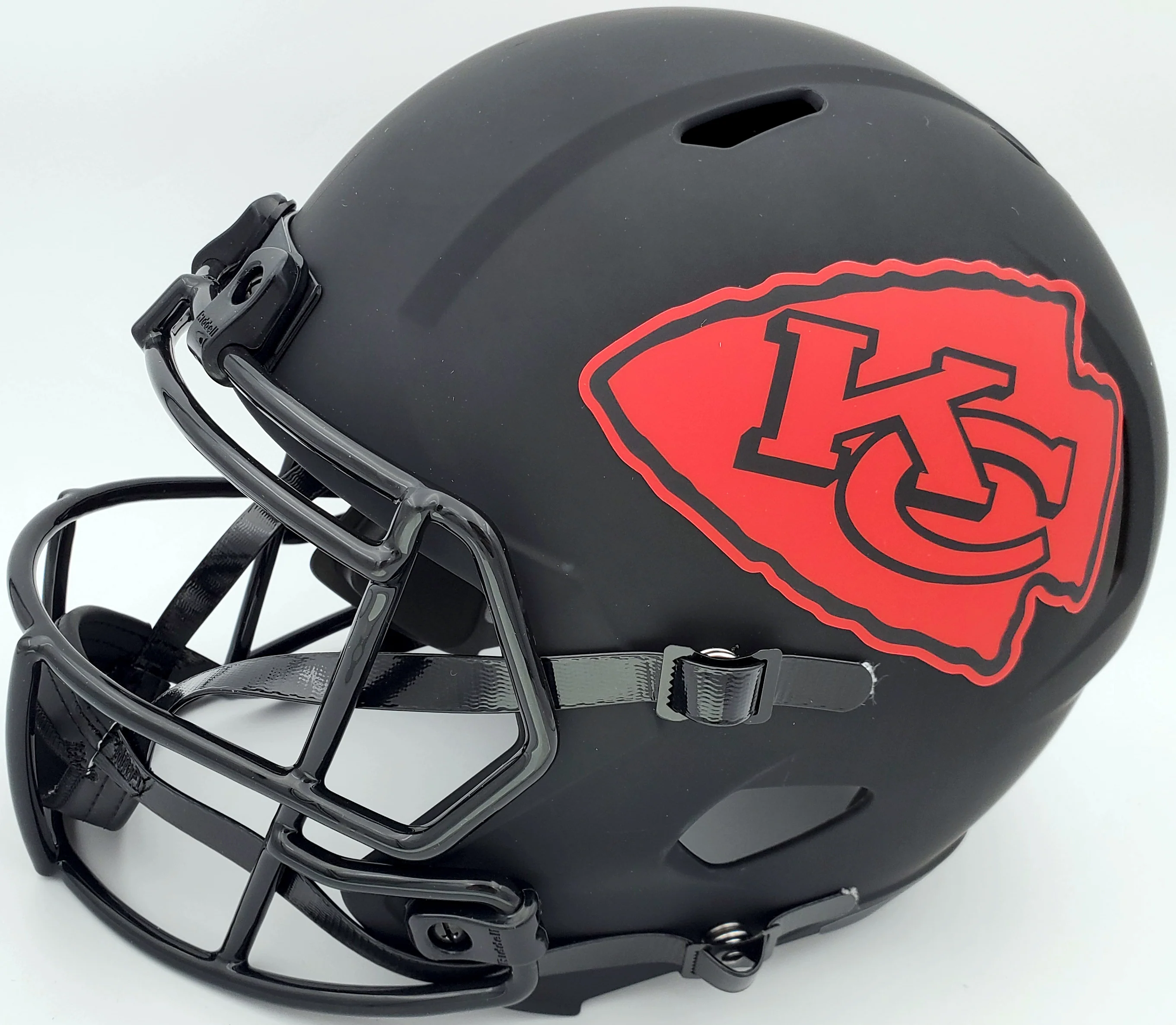 Warren Moon Autographed Kansas City Chiefs Eclipse Black Full Size Speed Replica Helmet "HOF 06" MCS Holo Stock #187026 - Image 4