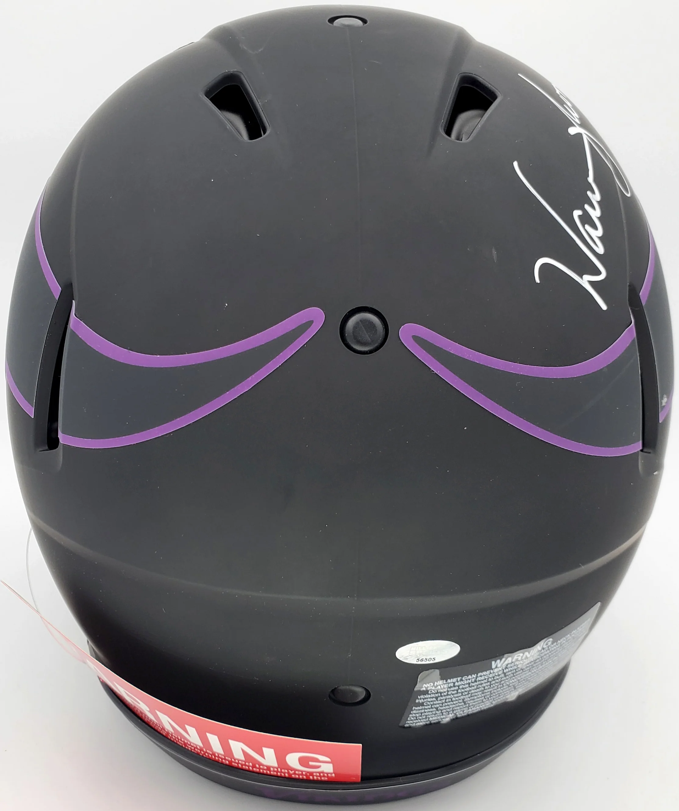 Warren Moon Autographed Minnesota Vikings Eclipse Black Full Size Speed Authentic Helmet "HOF 06" MCS Holo Stock #187024 - Image 3
