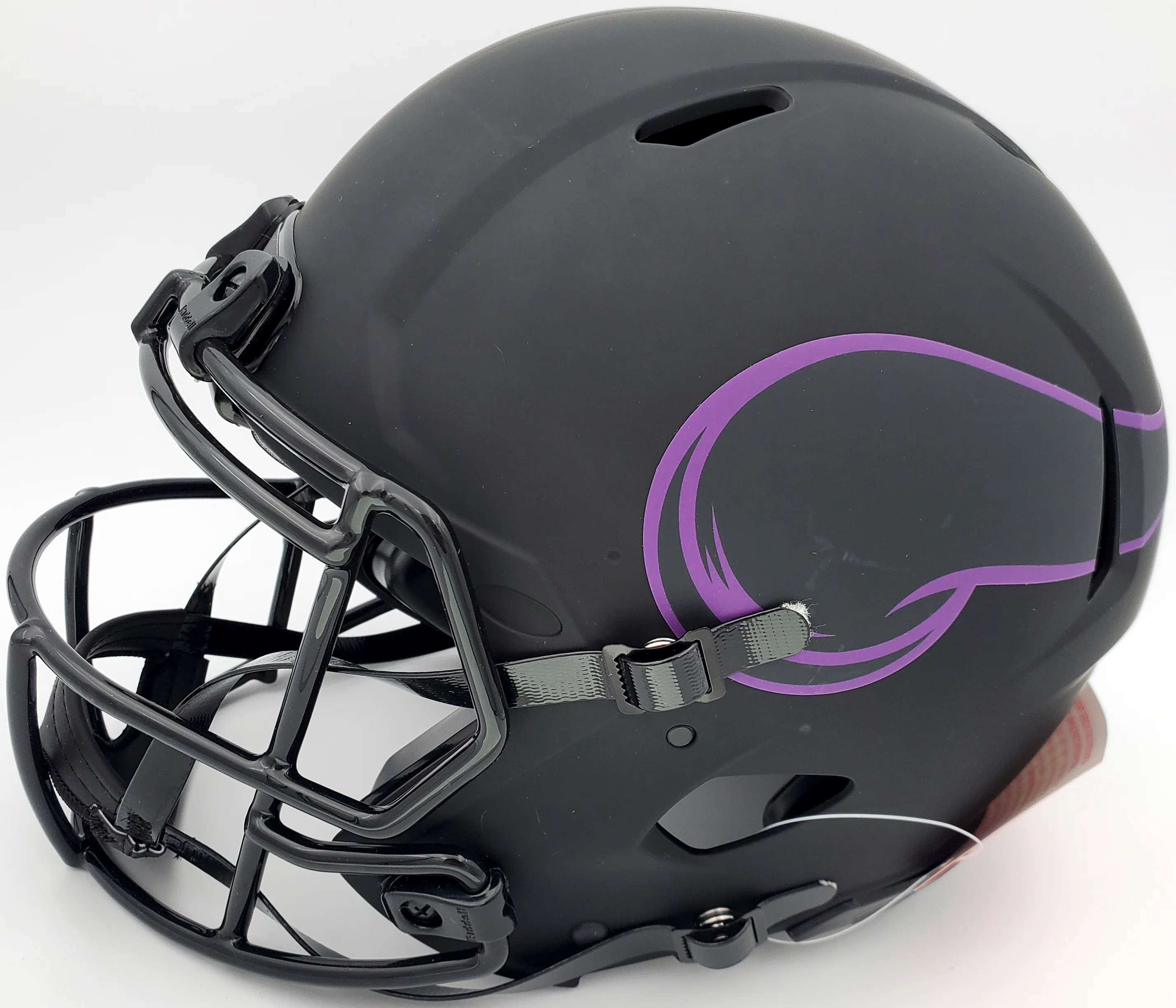 Warren Moon Autographed Minnesota Vikings Eclipse Black Full Size Speed Authentic Helmet "HOF 06" MCS Holo Stock #187024 - Image 4