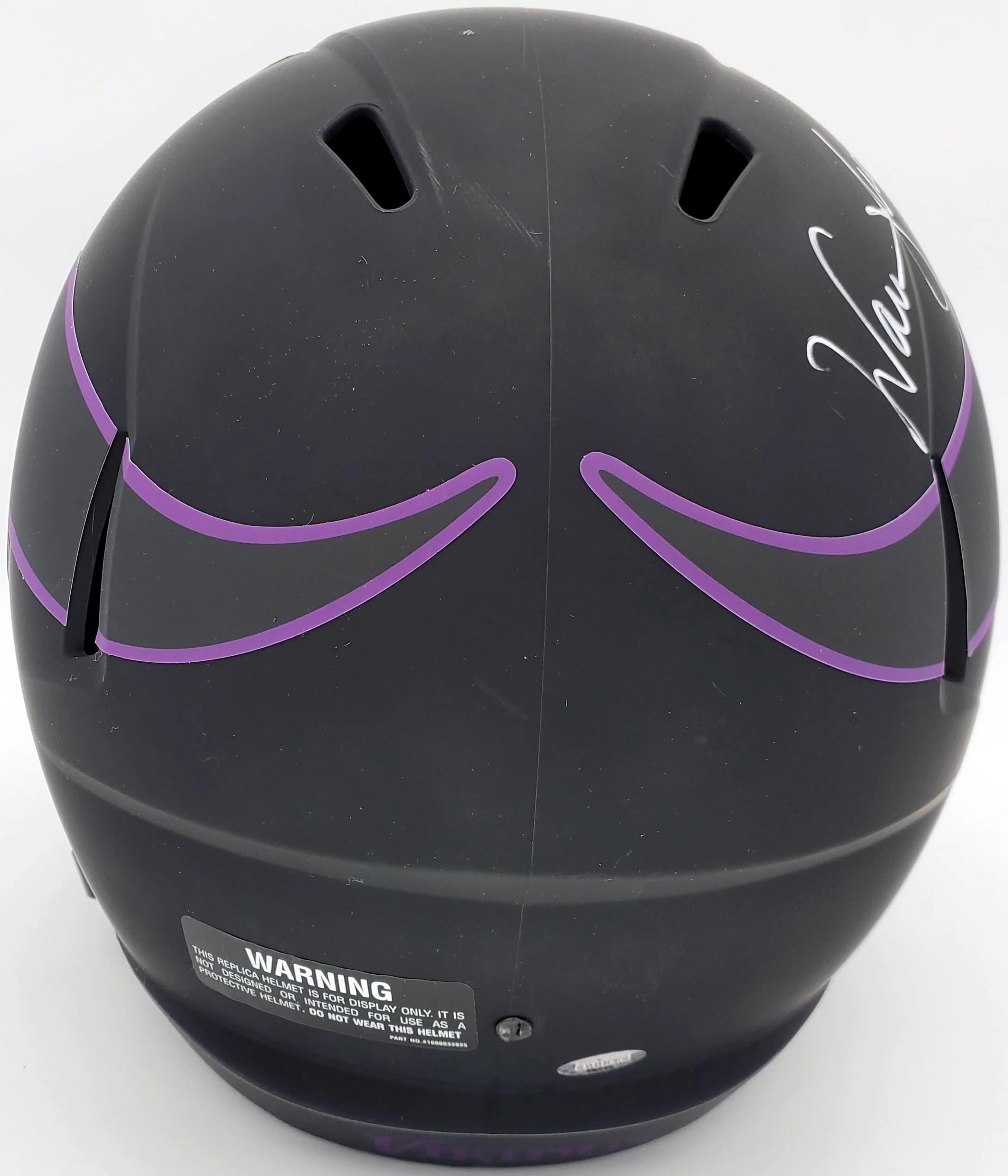 Warren Moon Autographed Minnesota Vikings Eclipse Black Full Size Speed Replica Helmet "HOF 06" MCS Holo Stock #187023 - Image 3