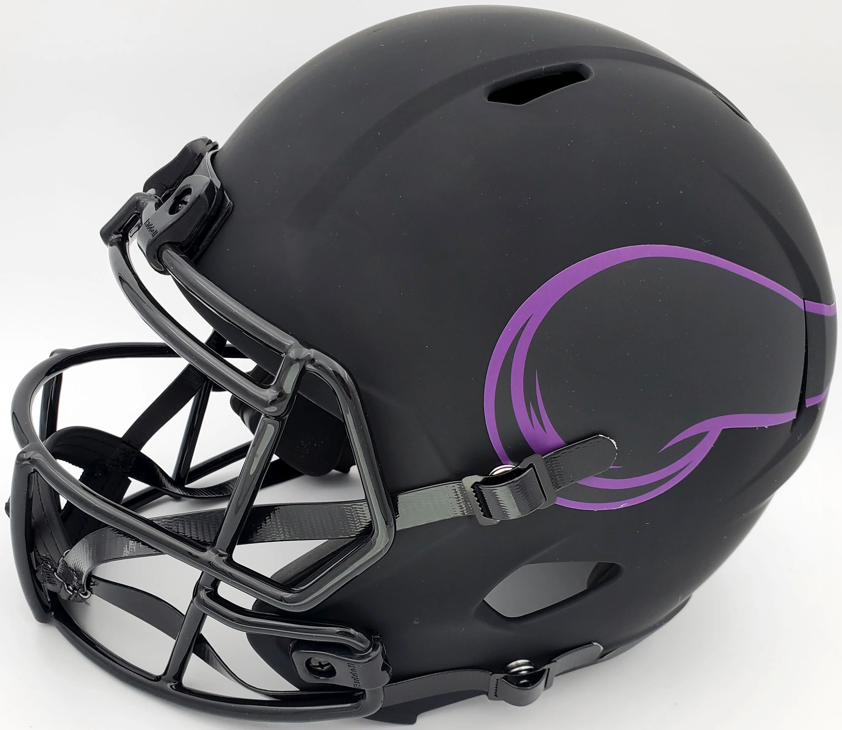 Warren Moon Autographed Minnesota Vikings Eclipse Black Full Size Speed Replica Helmet "HOF 06" MCS Holo Stock #187023 - Image 4