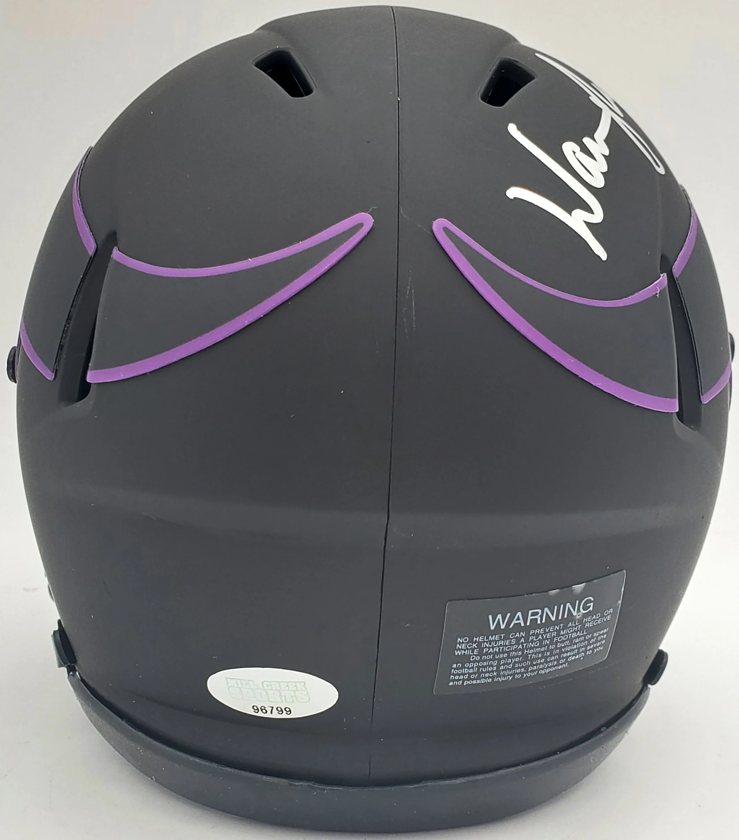 Warren Moon Autographed Minnesota Vikings Eclipse Black Mini Helmet "HOF 06" MCS Holo Stock #197050 - Image 3