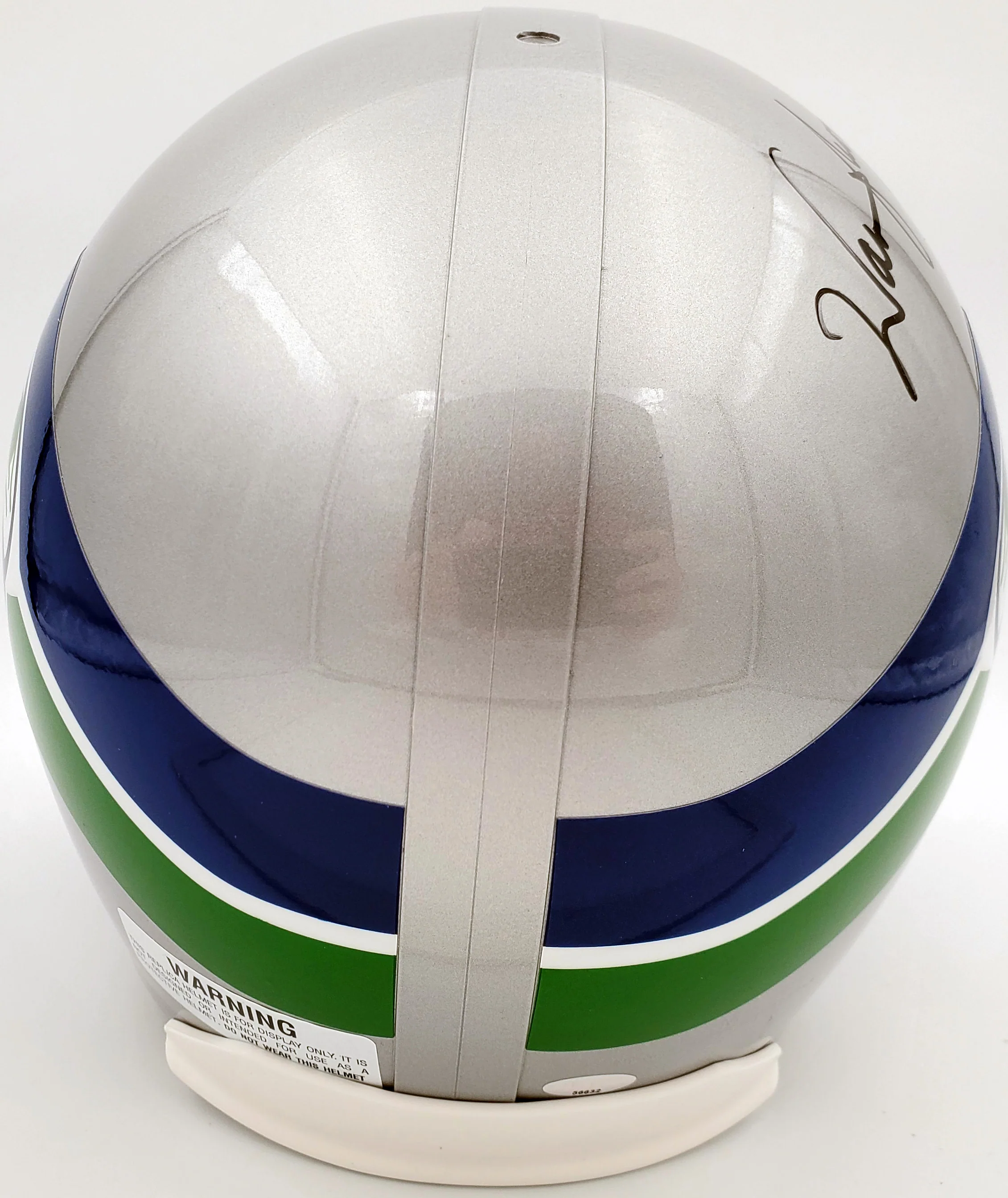 Warren Moon Autographed Seattle Seahawks Full Size Gray Replica Throwback Helmet "HOF 06" MCS Holo Stock #187028 - Image 3