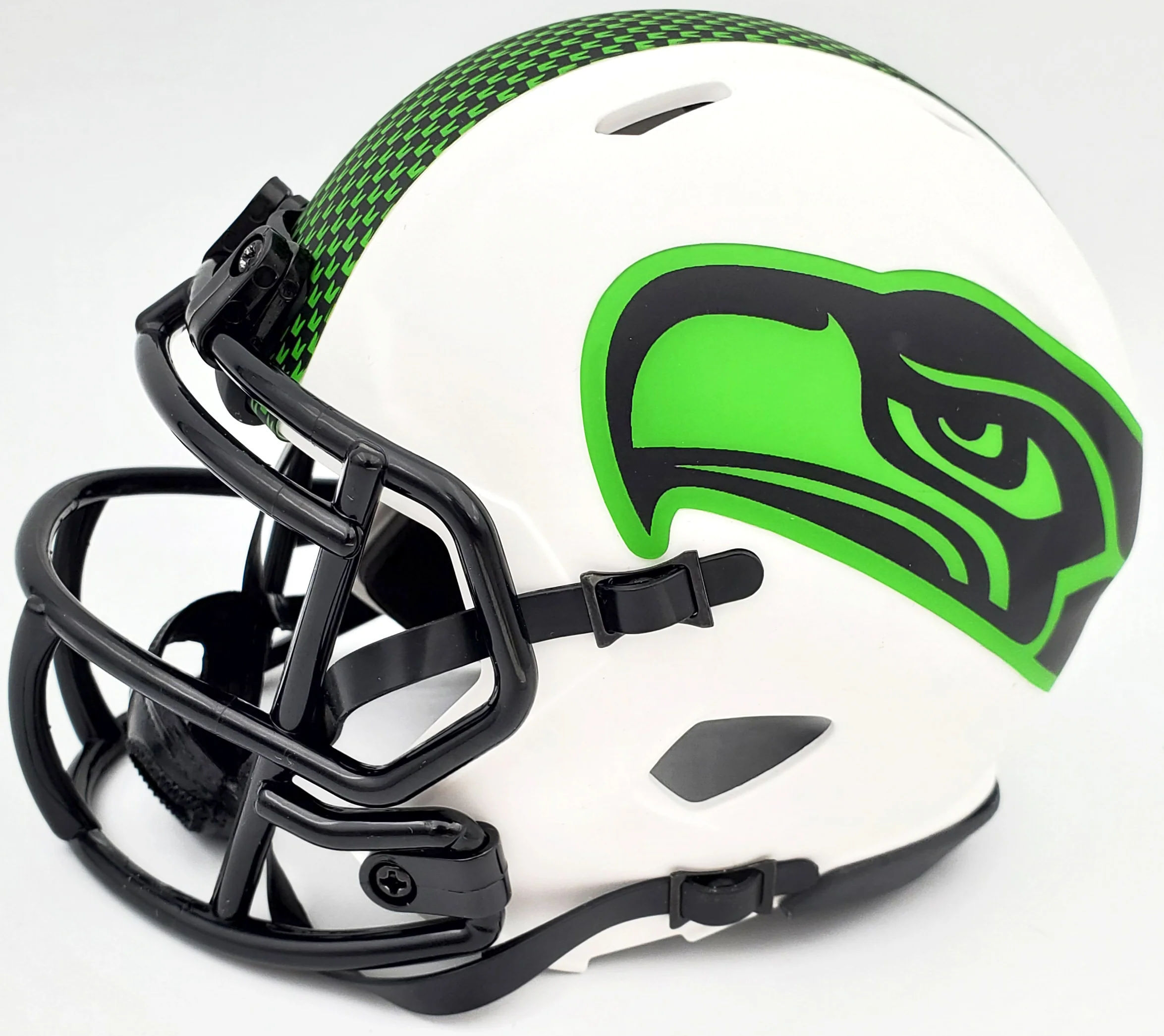 Warren Moon Autographed Seattle Seahawks Lunar Eclipse White Speed Mini Helmet "HOF 06" MCS Holo Stock #196471 - Image 4