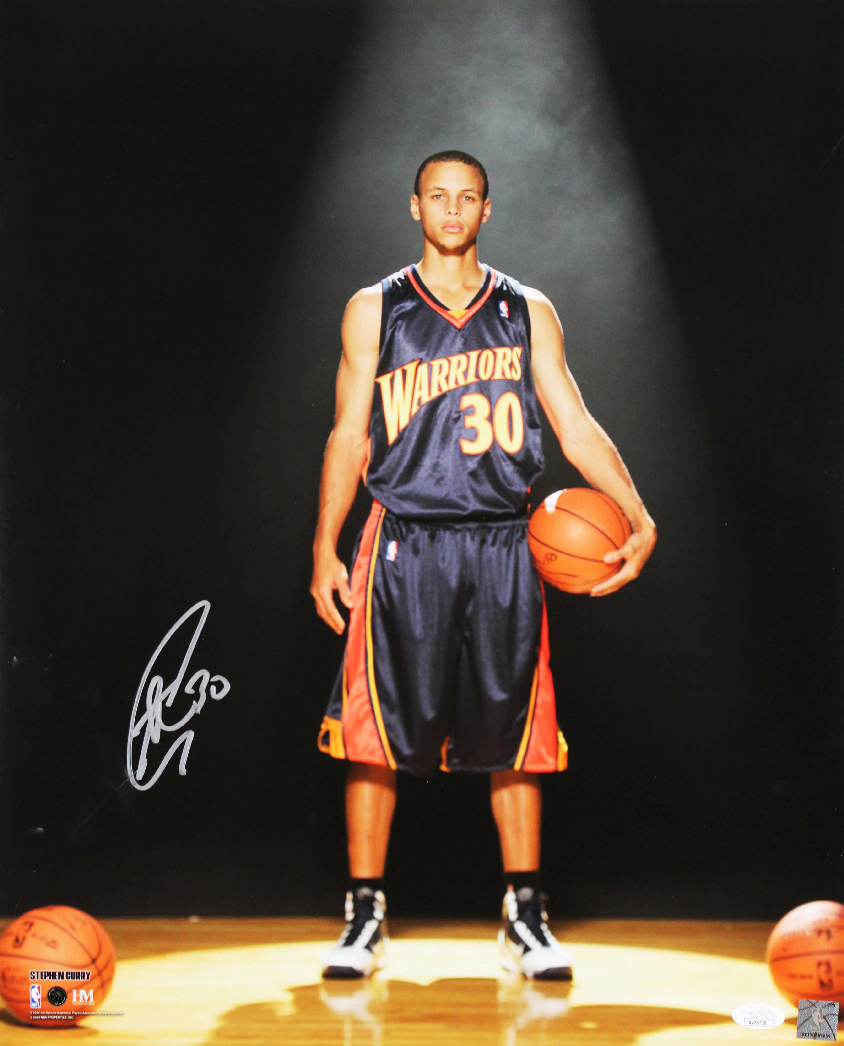 Warriors Stephen Curry Authentic Signed 16x20 Vertical Rookie Photo JSA - Image 2