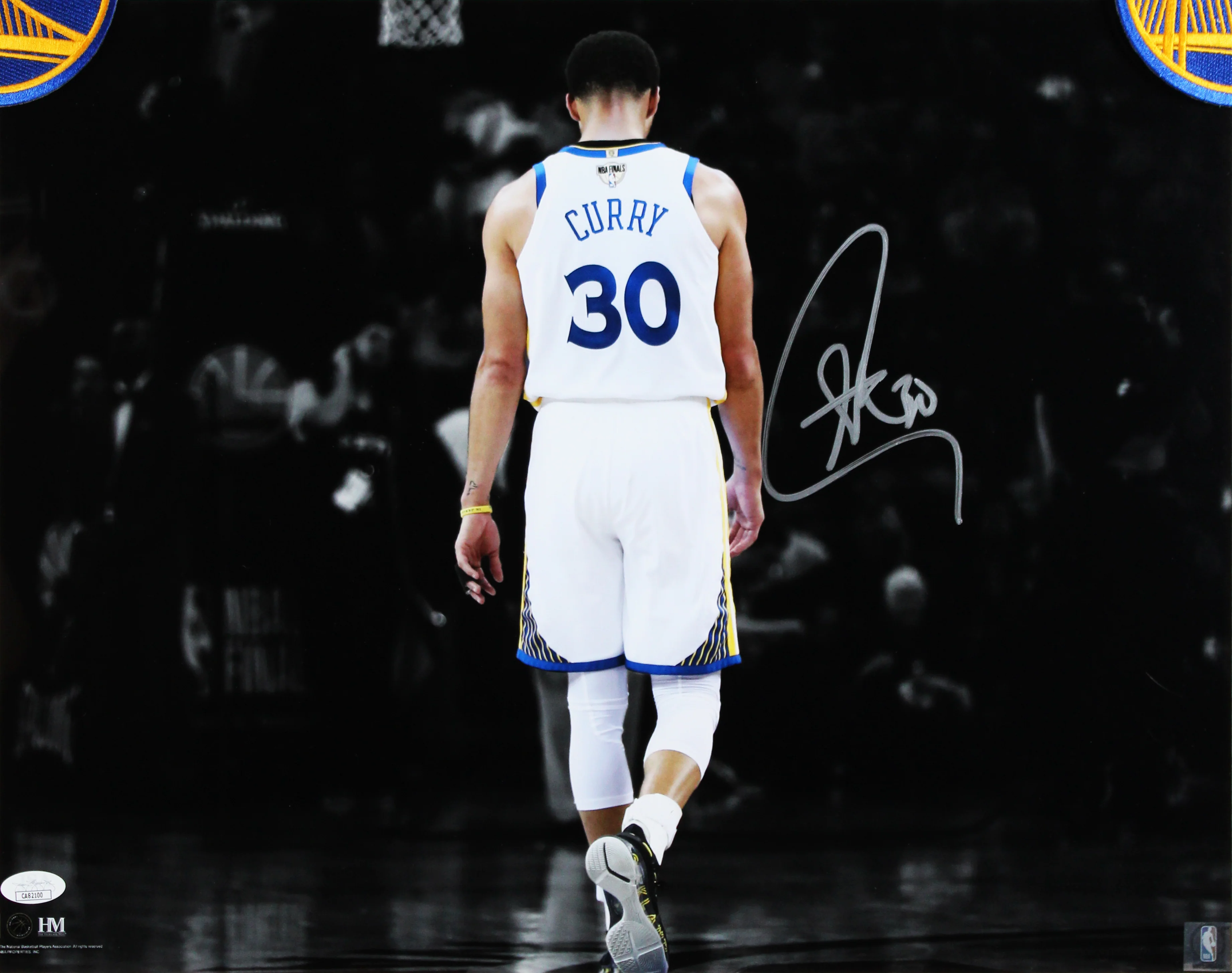 Warriors Stephen Curry Signed 16x20 Horizontal Spotlight Framed Photo JSA 5 - Image 3