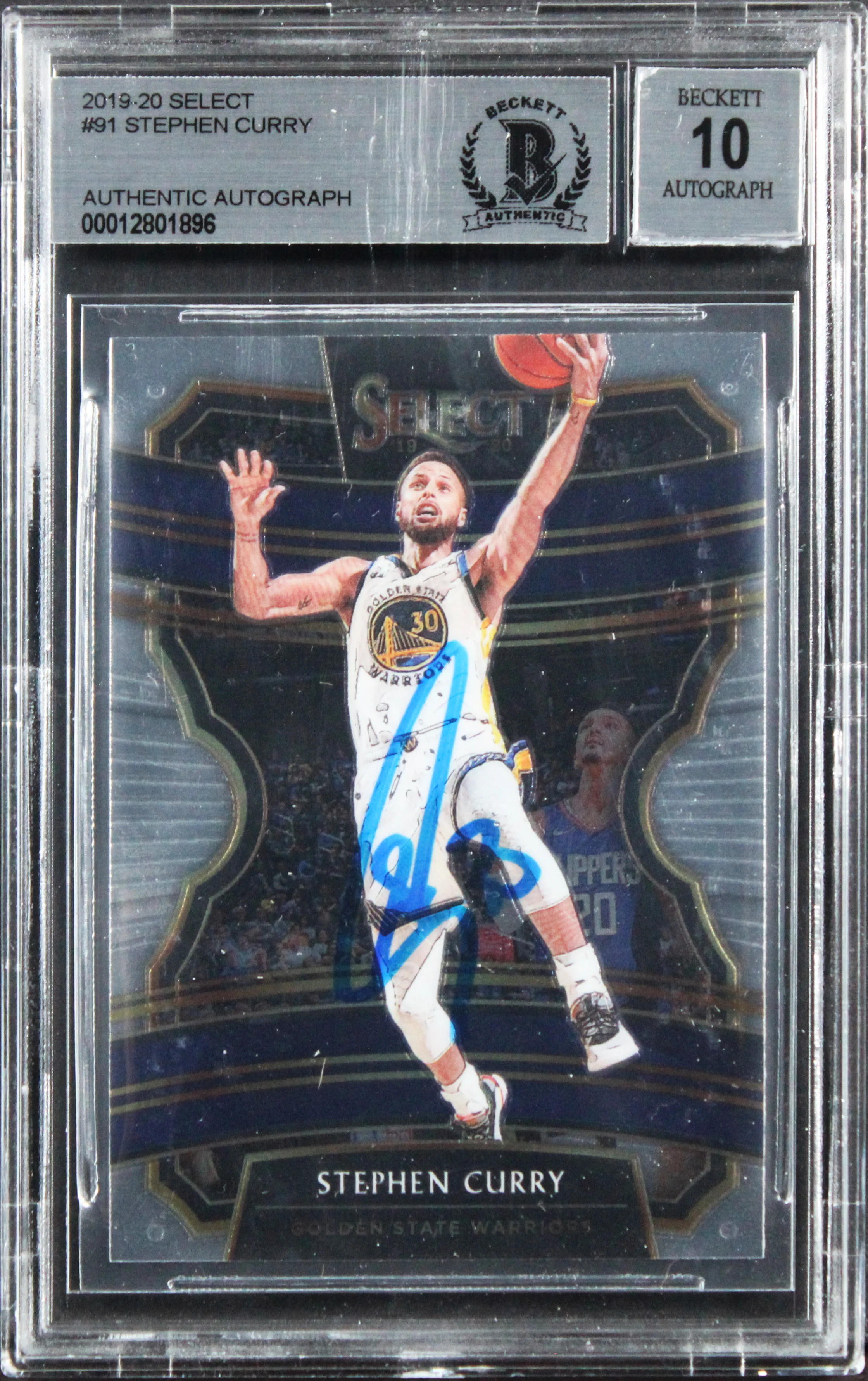 Warriors Stephen Curry Signed 2019 Select #91 Card Auto Grade 10! BAS Slabbed - Image 2