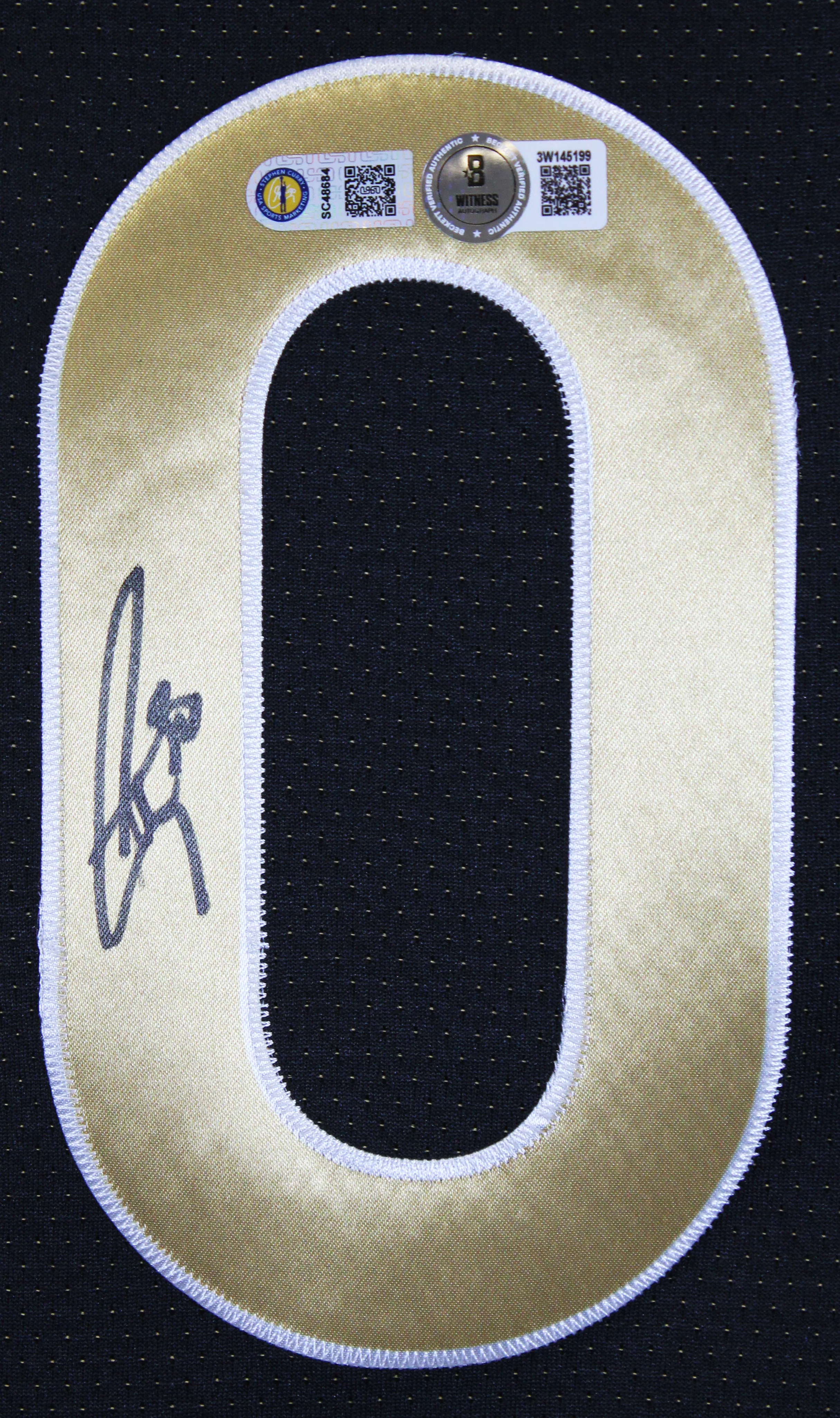 Warriors Stephen Curry Signed Black Jordan Brand Nike SC Ed. Framed Jersey BAS W - Image 3