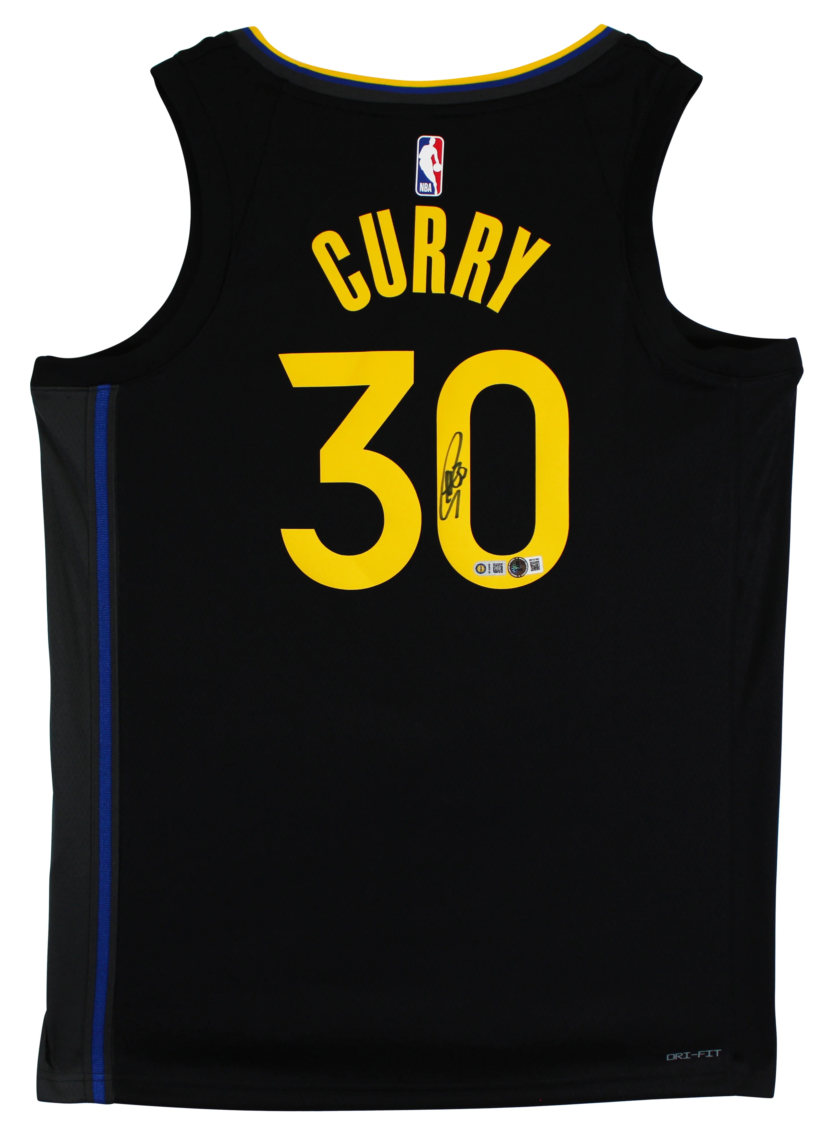 Warriors Stephen Curry Signed Black Jordan Brand Nike Swingman Jersey BAS Wit - Image 3