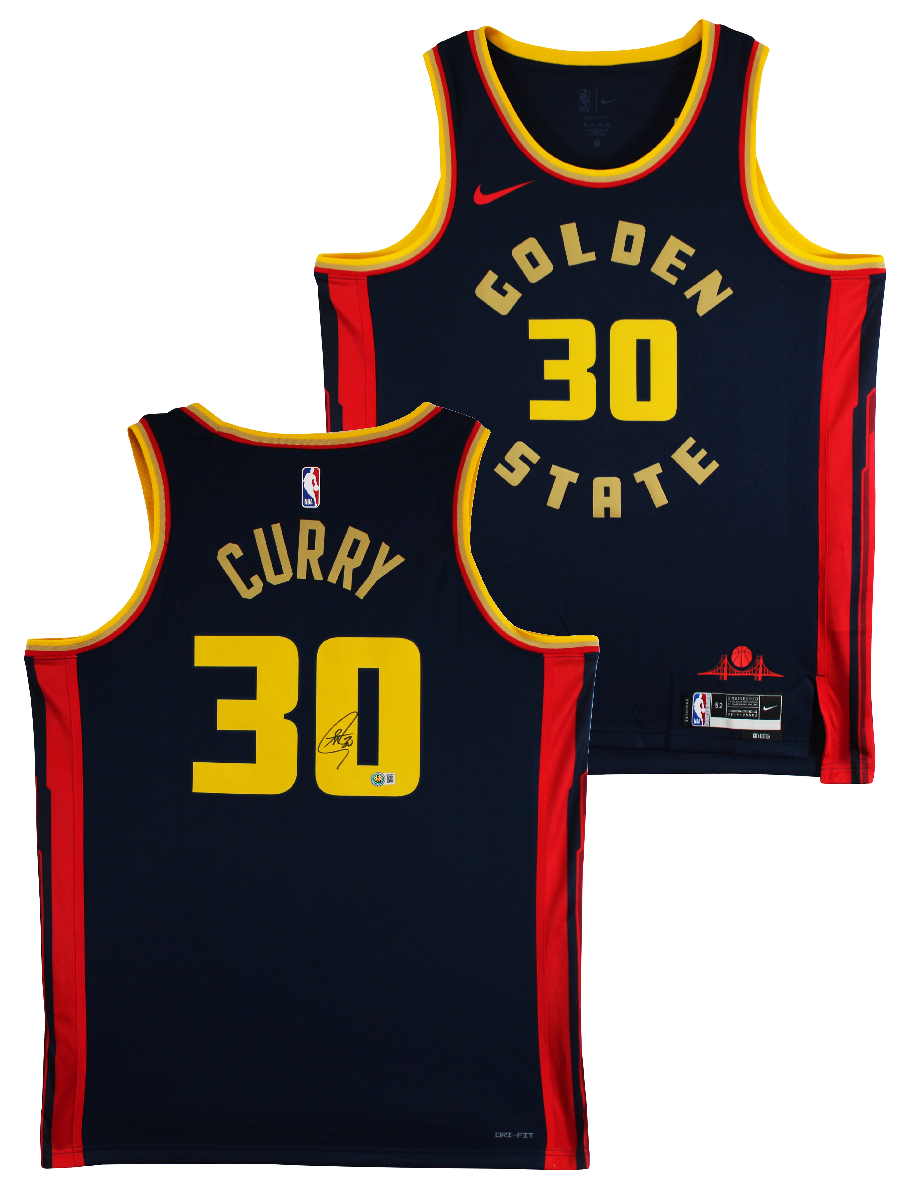Warriors Stephen Curry Signed Navy Blue Nike 2024 City Swingman Jersey BAS - Image 2