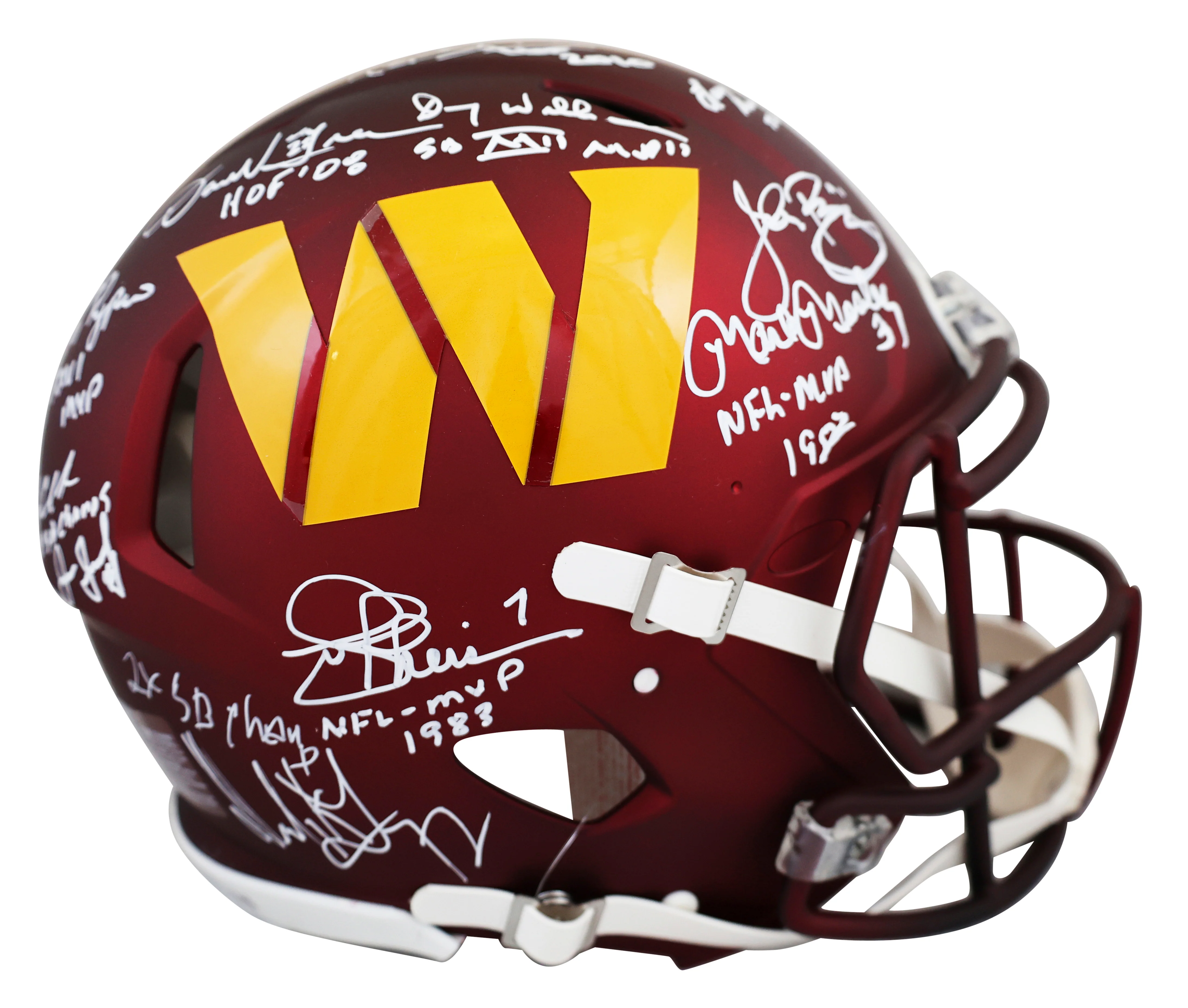 Washington (11) Green, Riggins +8 Signed F/S Speed Proline Helmet W/ Case BAS - Image 3