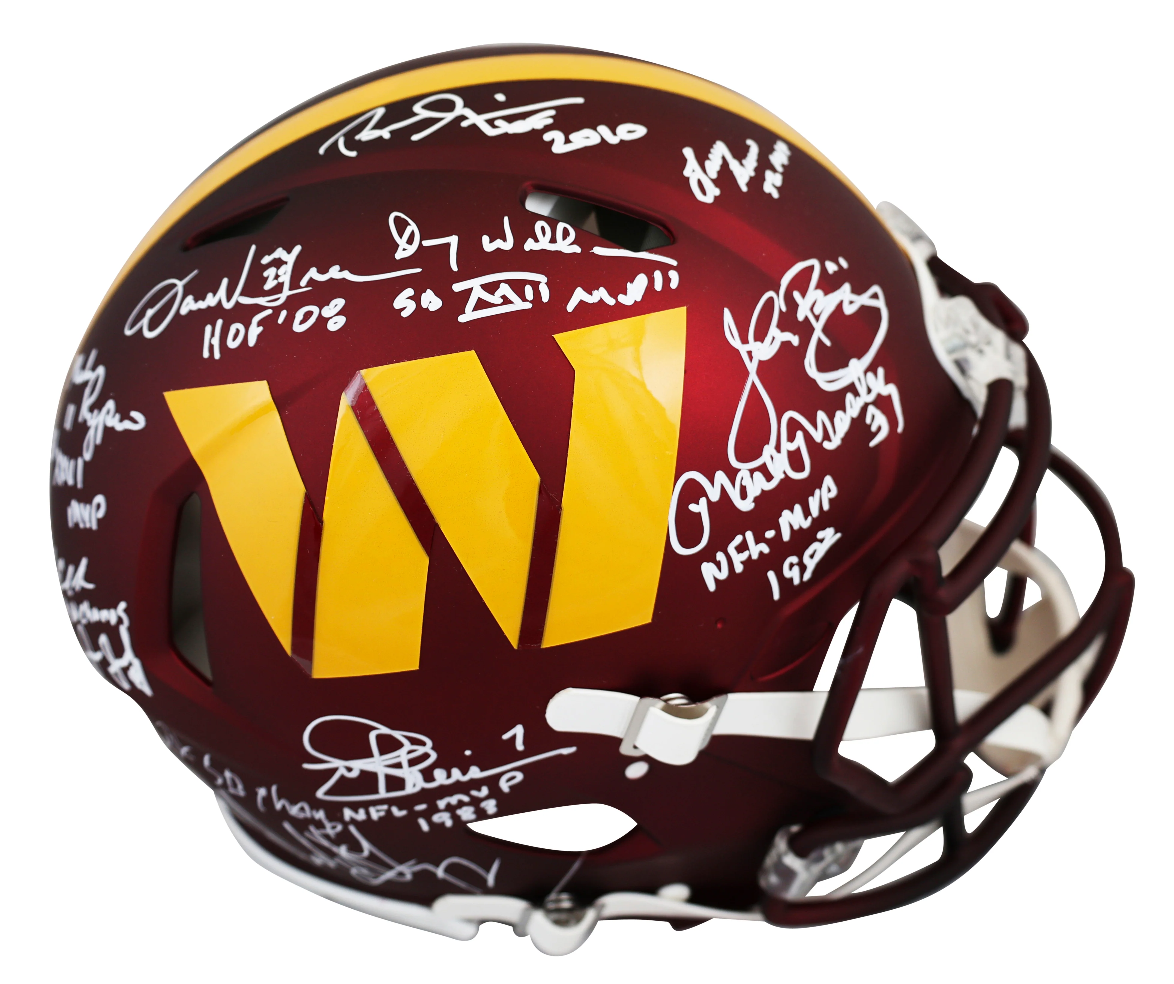Washington (11) Green, Riggins +8 Signed F/S Speed Proline Helmet W/ Case BAS - Image 4