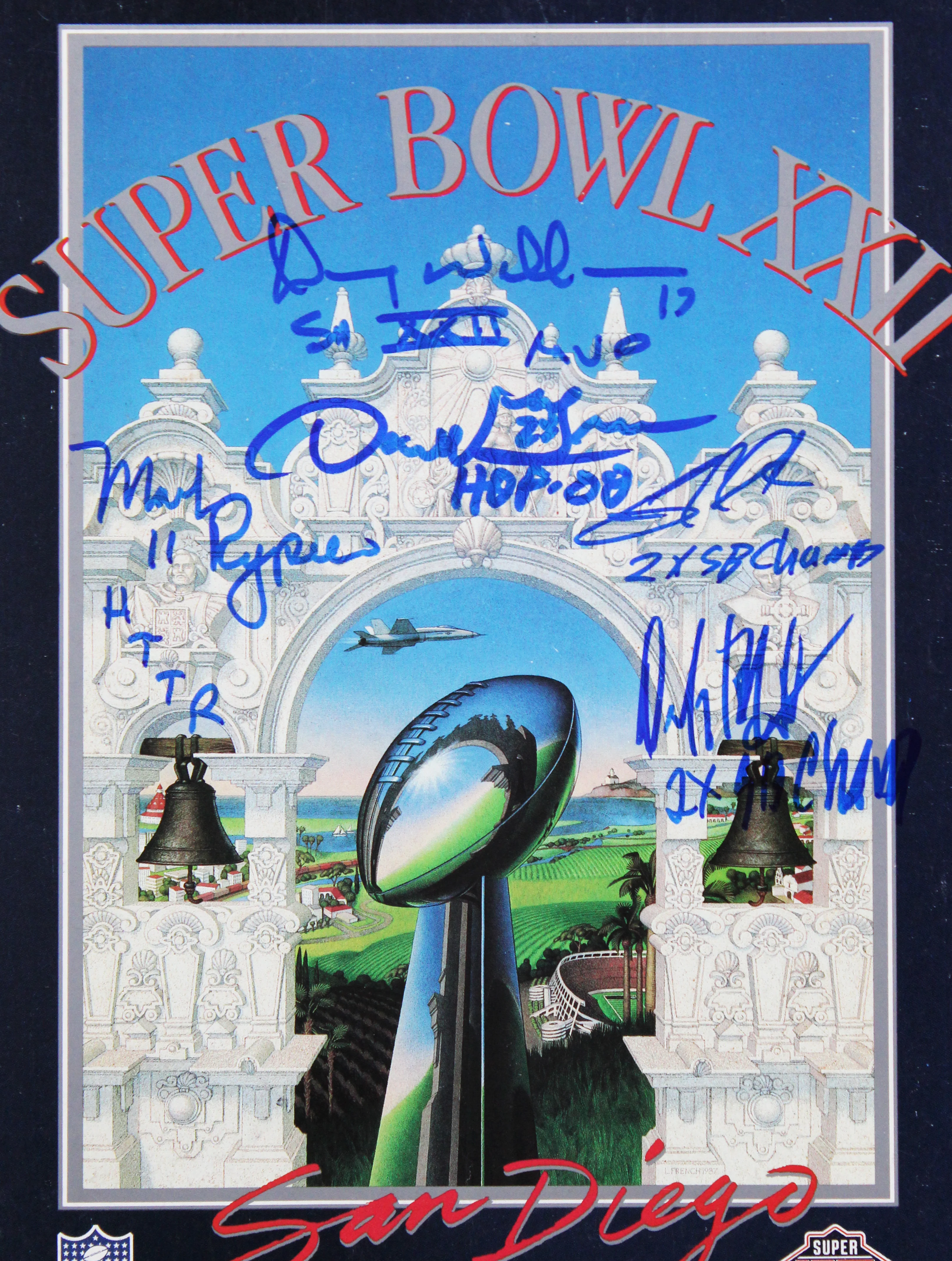 Washington (5) Rypien, Williams, Green, Clark, Manley Signed SB XXII Program BAS - Image 3