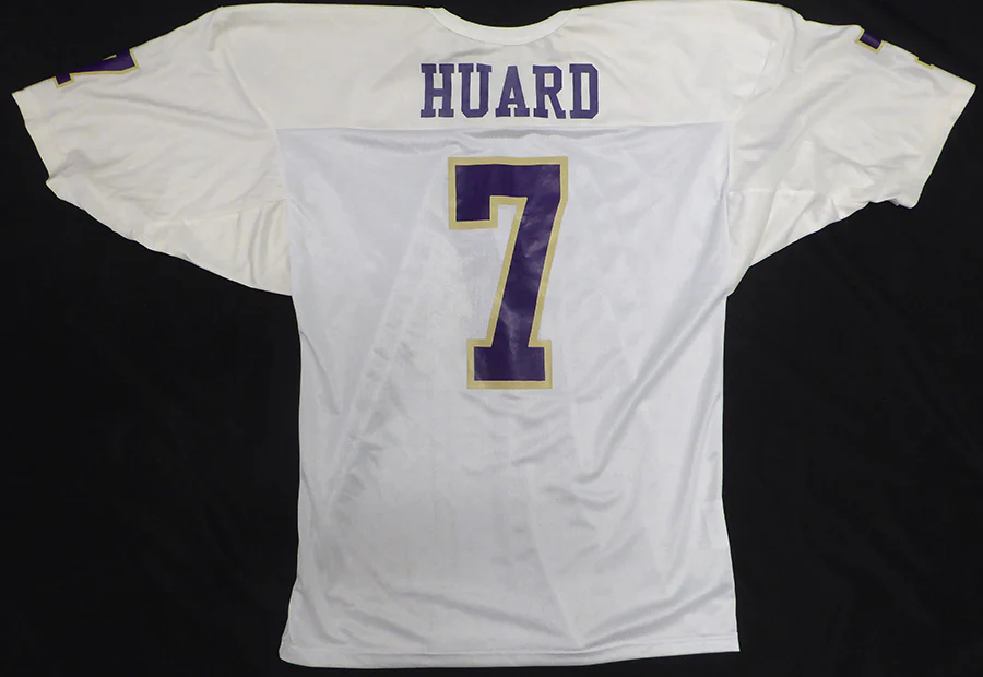 Washington Huskies Brock Huard Autographed White Jersey "Go Huskies!" 1997 Jeep Aloha Bowl Beckett BAS QR #BS30294 - Image 5