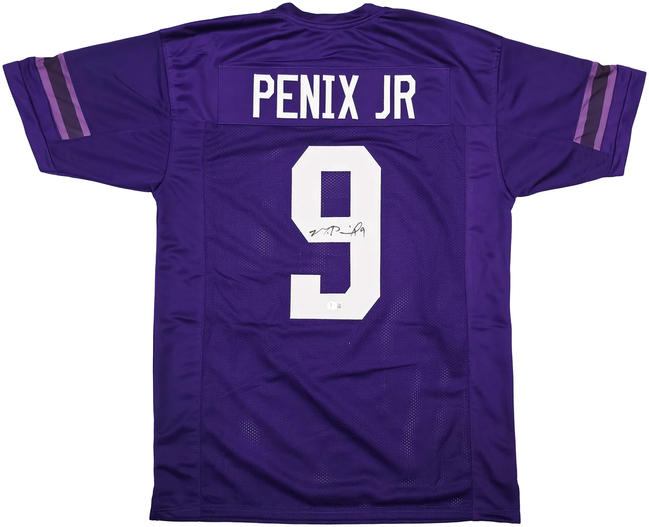 Washington Huskies Michael Penix Jr. Autographed Purple Jersey Beckett BAS Witness Stock #242574 - Image 2