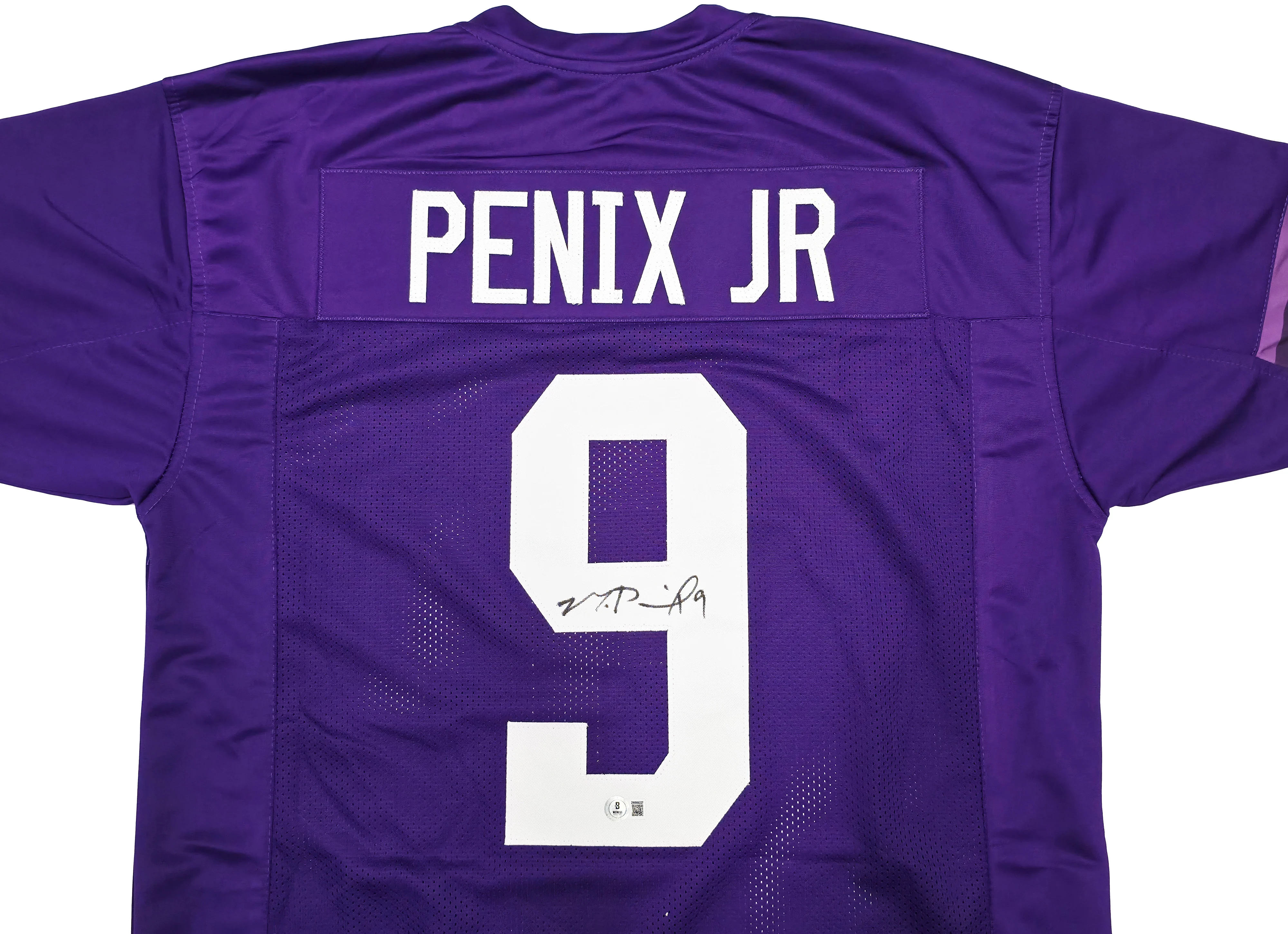 Washington Huskies Michael Penix Jr. Autographed Purple Jersey Beckett BAS Witness Stock #242574 - Image 3