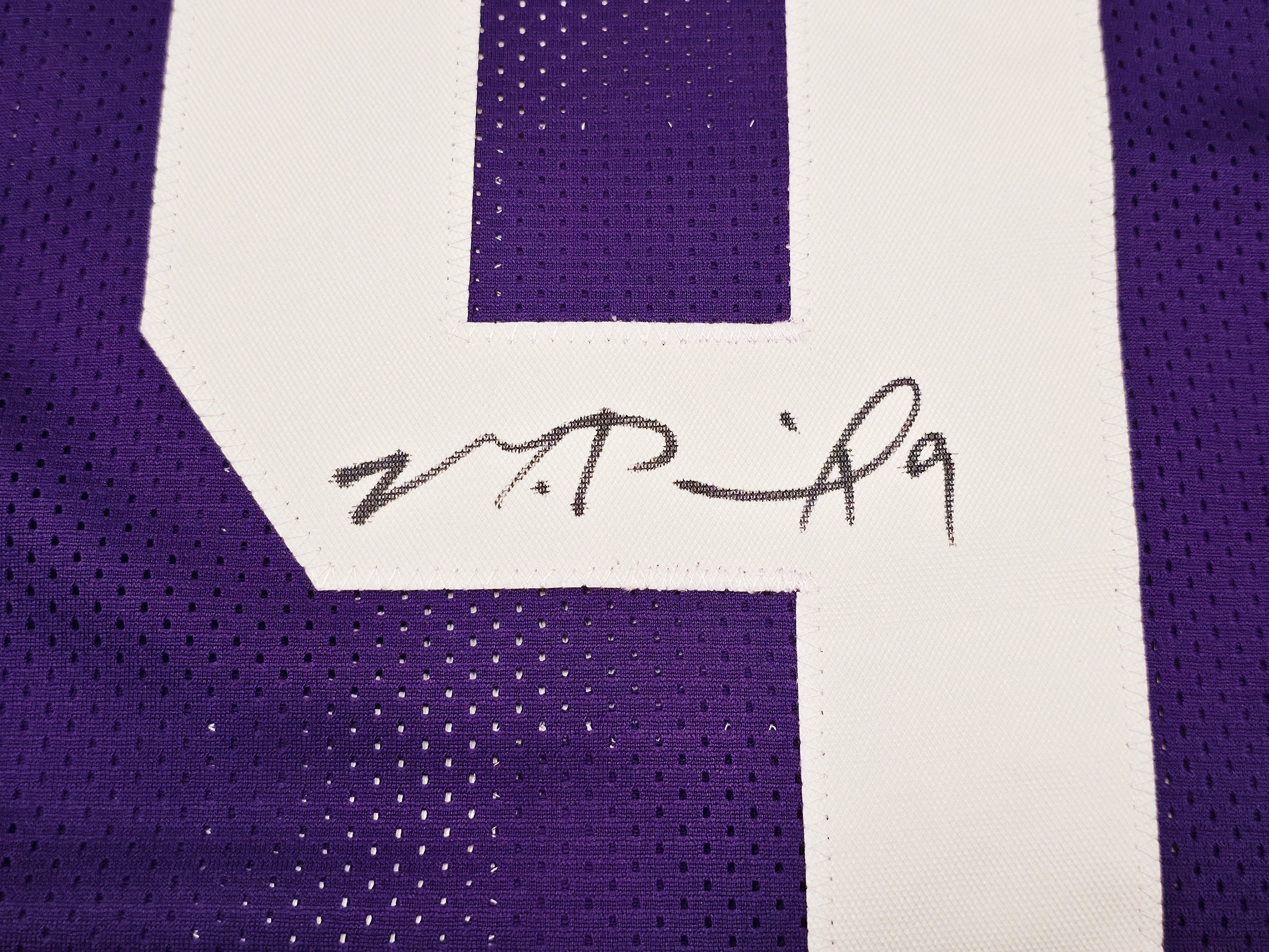 Washington Huskies Michael Penix Jr. Autographed Purple Jersey Beckett BAS Witness Stock #242574 - Image 4