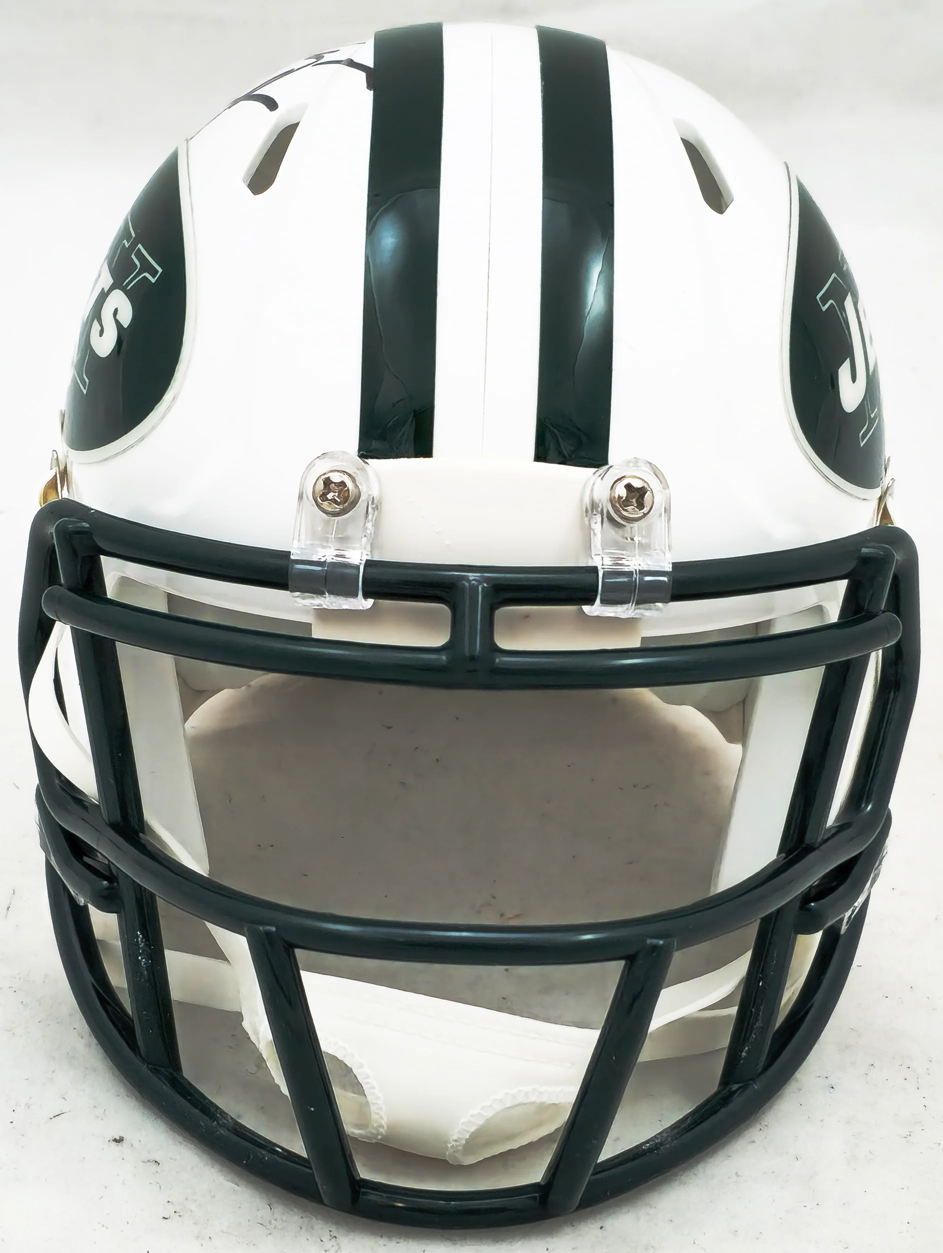 Wayne Chrebet Autographed New York Jets White 98-18 Throwback Speed Mini Helmet Beckett BAS Witness Stock #223738 - Image 3