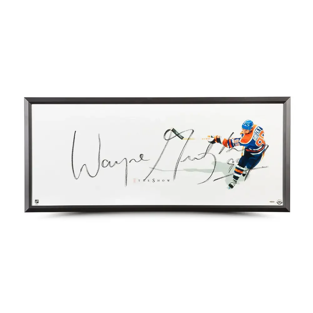 Wayne Gretzky Autographed Framed 'The Show' 18x44 Photo Edmonton Oilers UDA Holo Stock #261615