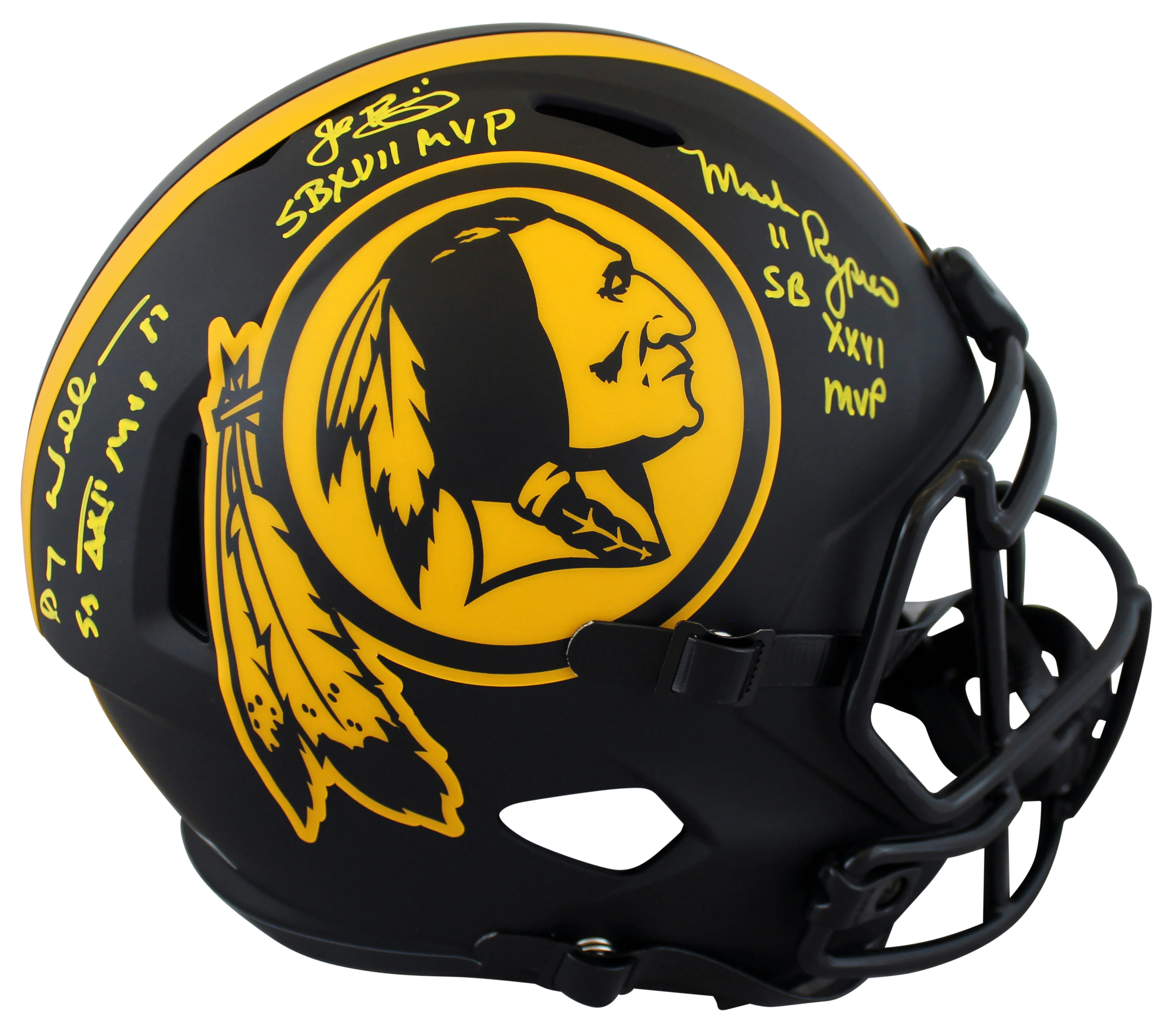 WFT Williams, Rypien & Riggins Signed Eclipse F/S Speed Rep Helmet W/ Case BAS W - Image 3