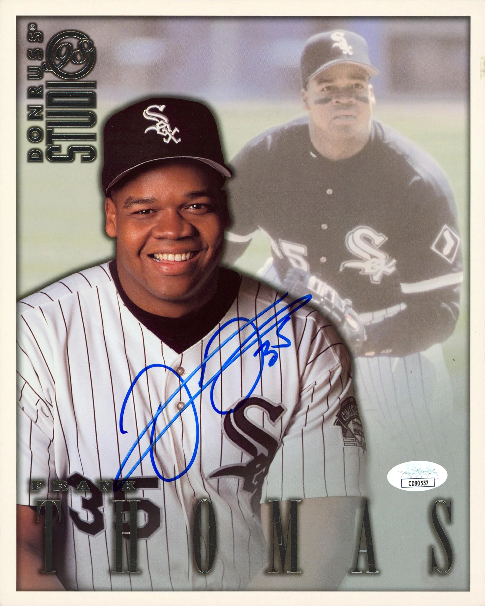 White Sox Frank Thomas Signed 8.5x11 1998 Donruss #11 Trading Card JSA #CD80557