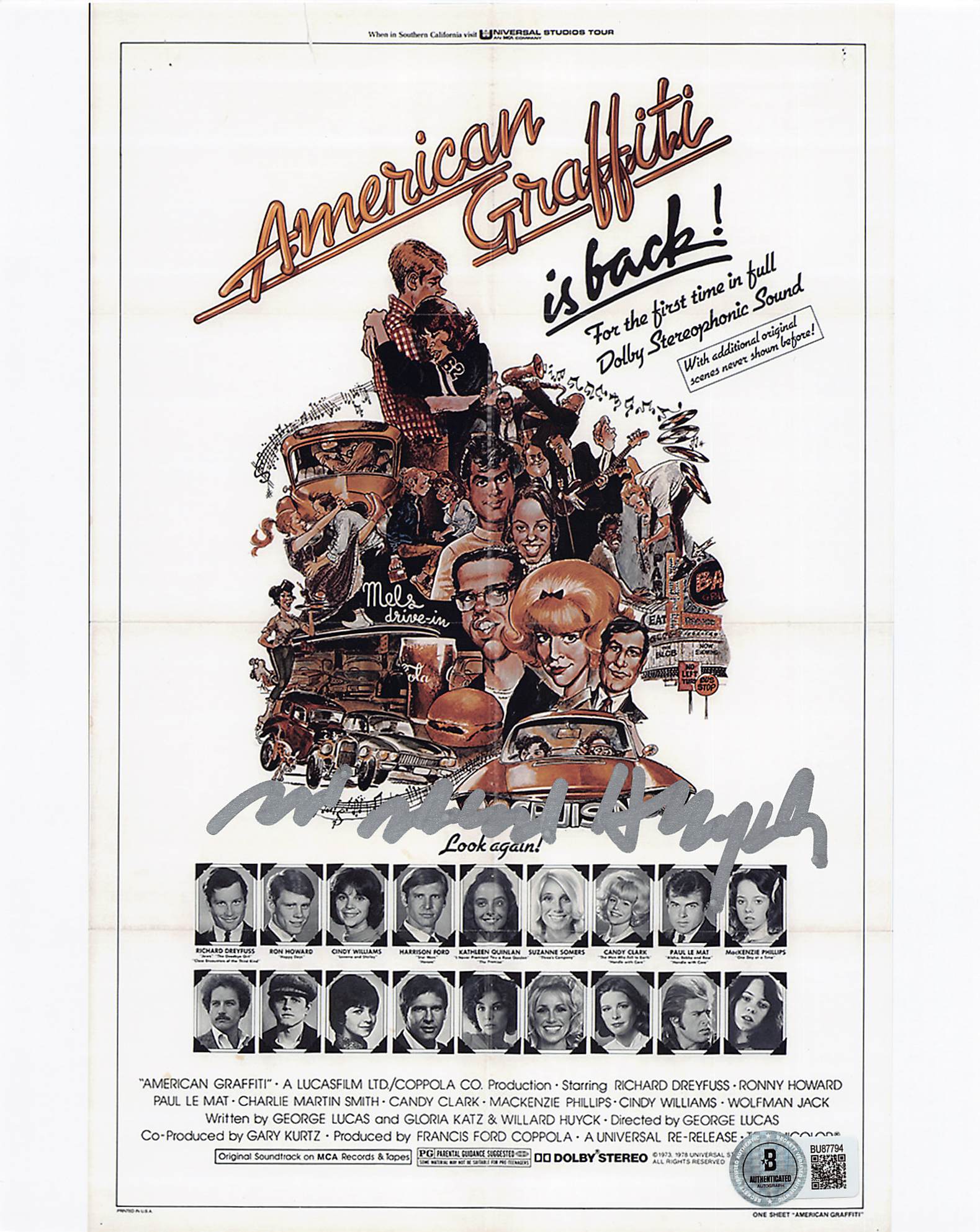 Willard Huyck American Graffiti Authentic Signed 8x10 Photo BAS #BU87794 - Image 2