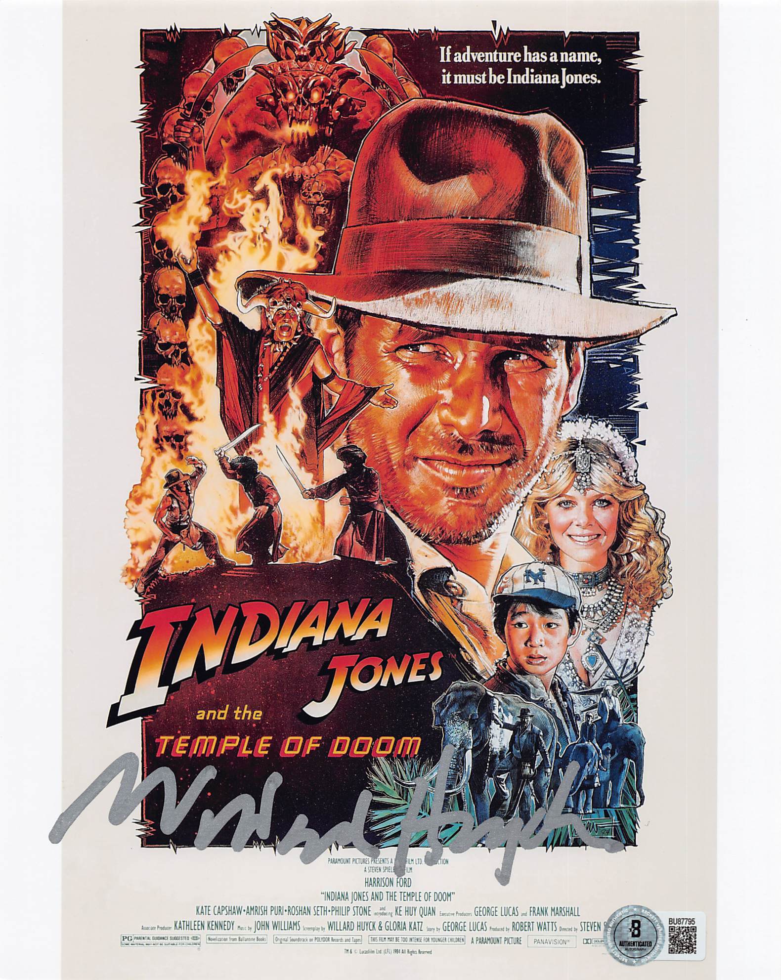 Willard Huyck Indiana Jones & The Temple Of Doom Signed 8x10 Photo BAS #BU87795 - Image 2