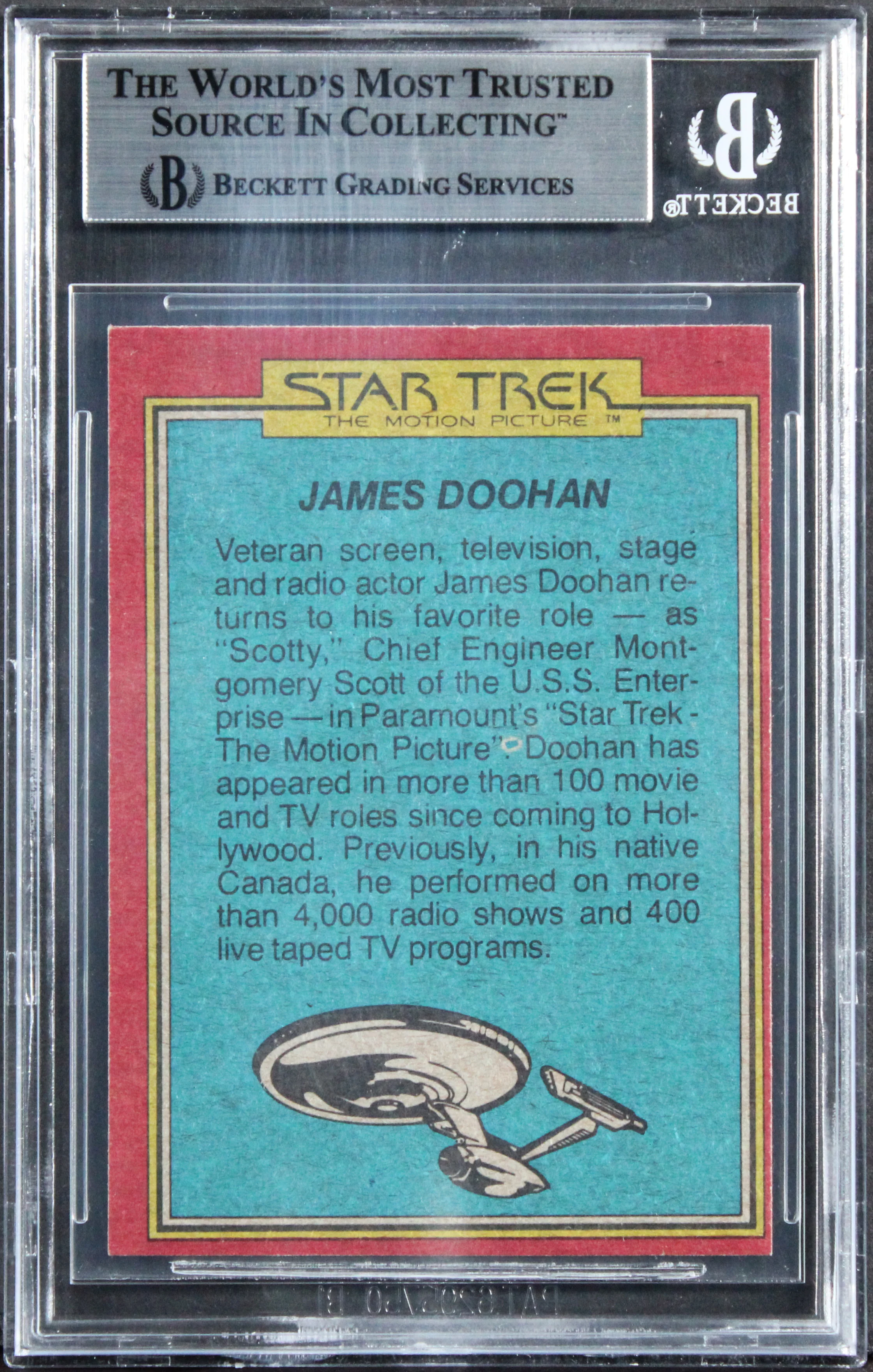 William Shatner Authentic Signed 1979 Star Trek #64 Alien Menace Card BAS Slab - Image 3