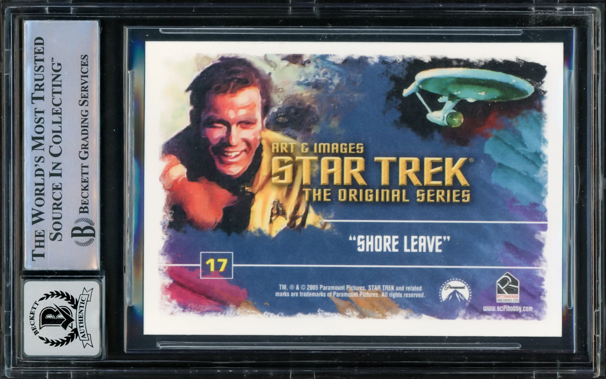 William Shatner Autographed 2005 Rittenhouse Art & Images Card #17 Star Trek Captain Kirk Auto Grade Gem Mint 10 The Original Series Beckett BAS #16580709 - Image 2
