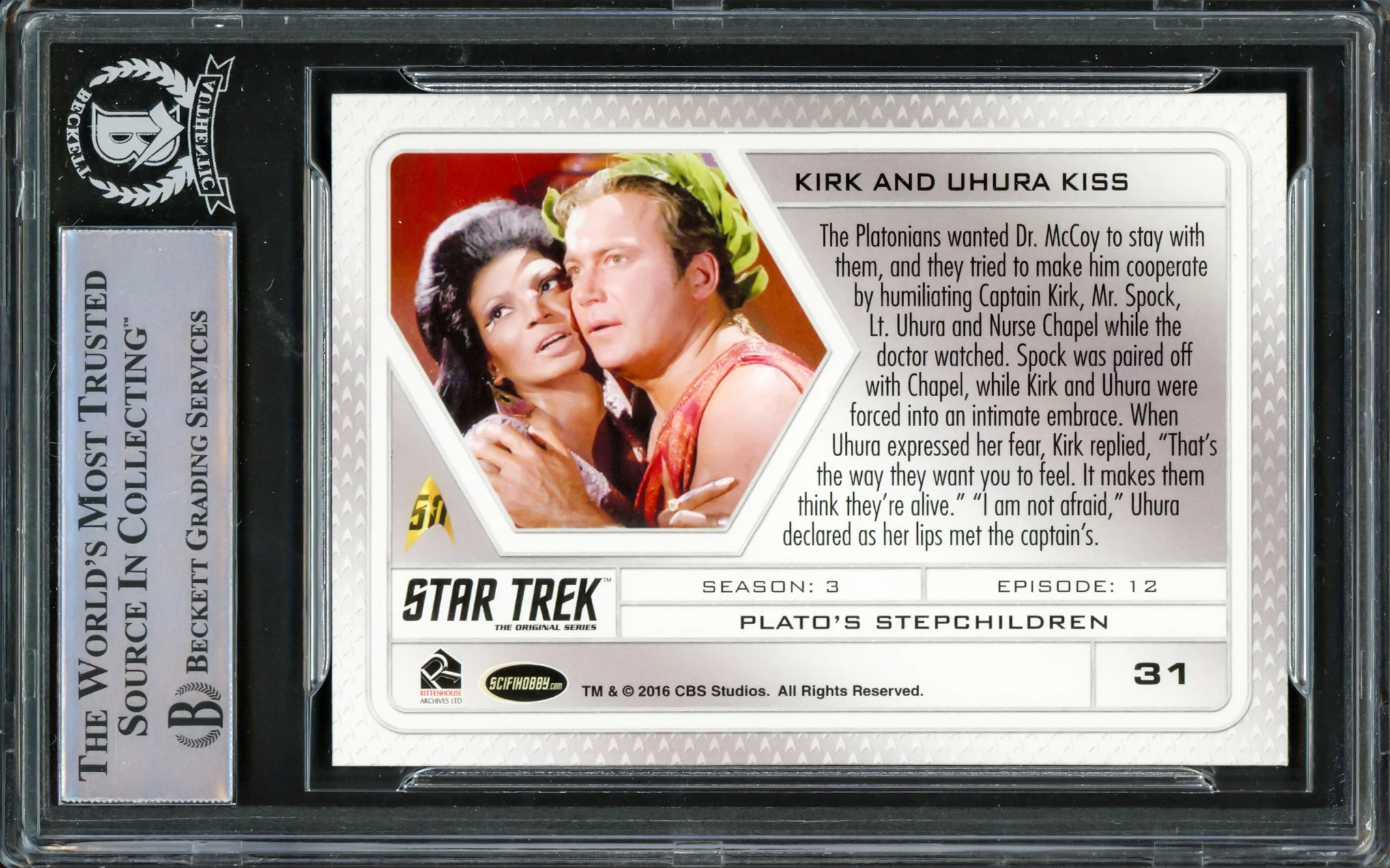 William Shatner Autographed 2017 Rittenhouse Card #31 Star Trek Captain Kirk The Original Series 50th Anniversary Beckett BAS #16581158 - Image 2