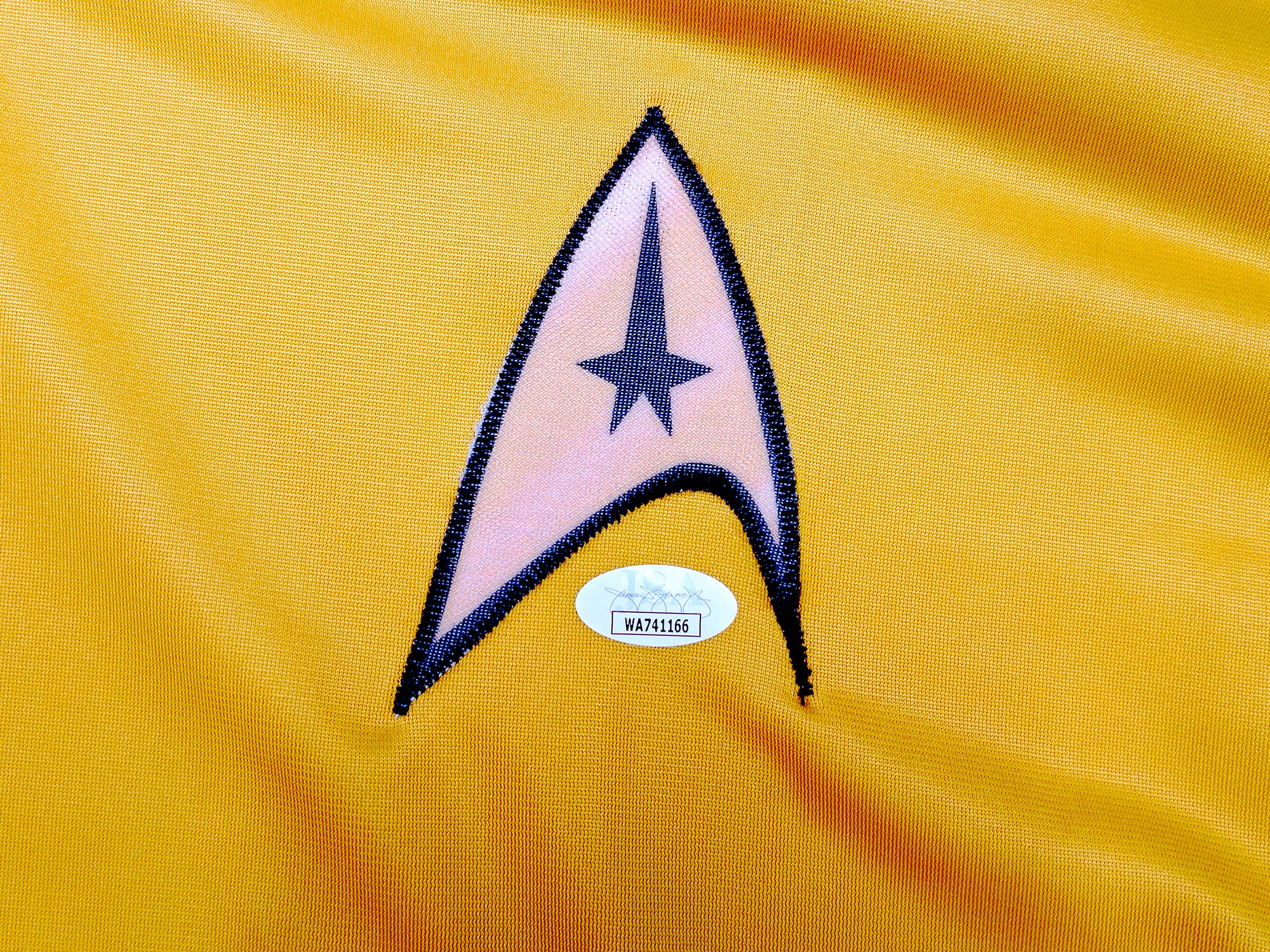 William Shatner Autographed Gold Star Trek Uniform Captain Kirk JSA Stock #228113 - Image 4