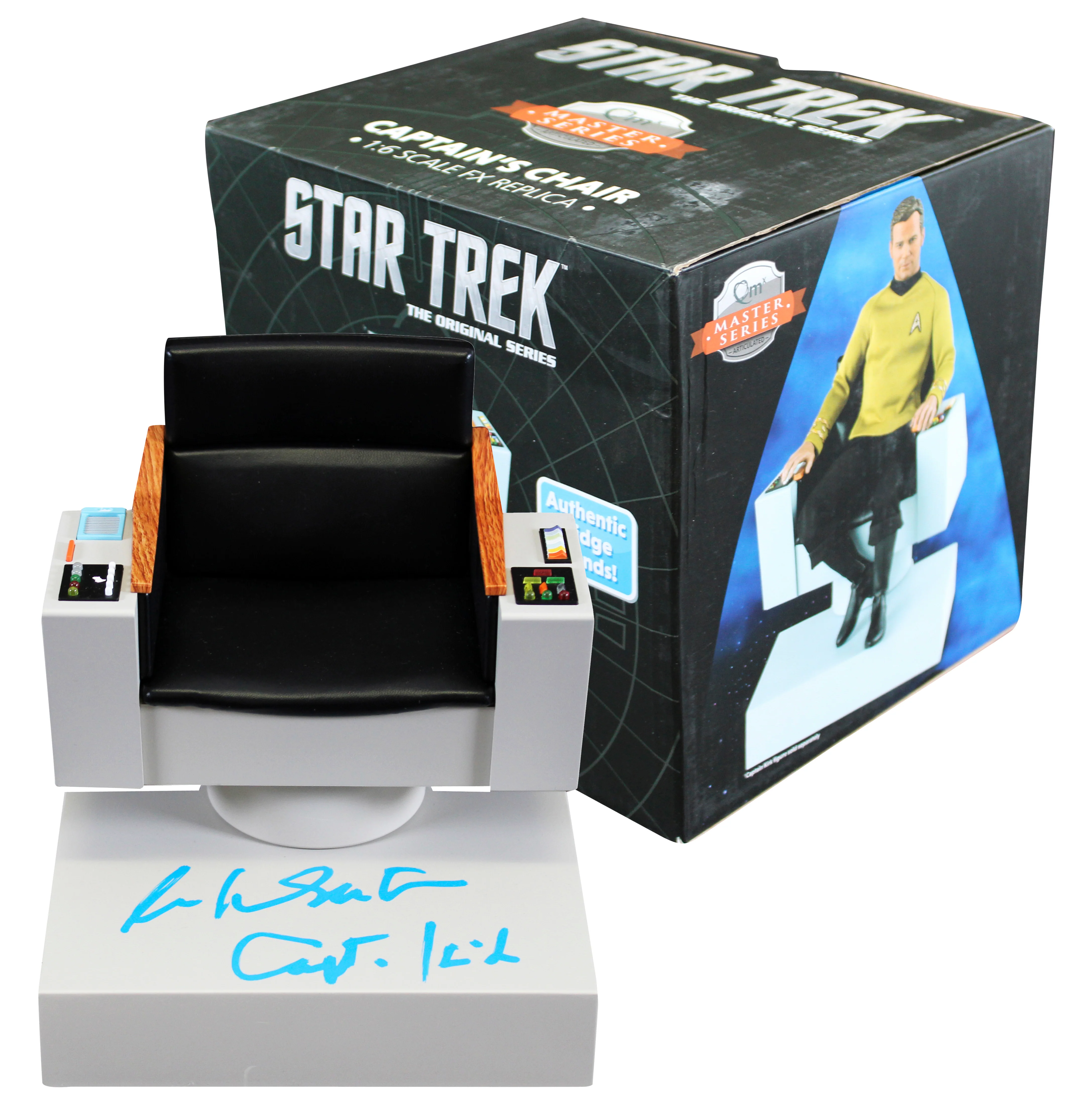 William Shatner Star Trek "Captain Kirk" Signed 1:6 FX Captain's Chair BAS Wit - Image 2