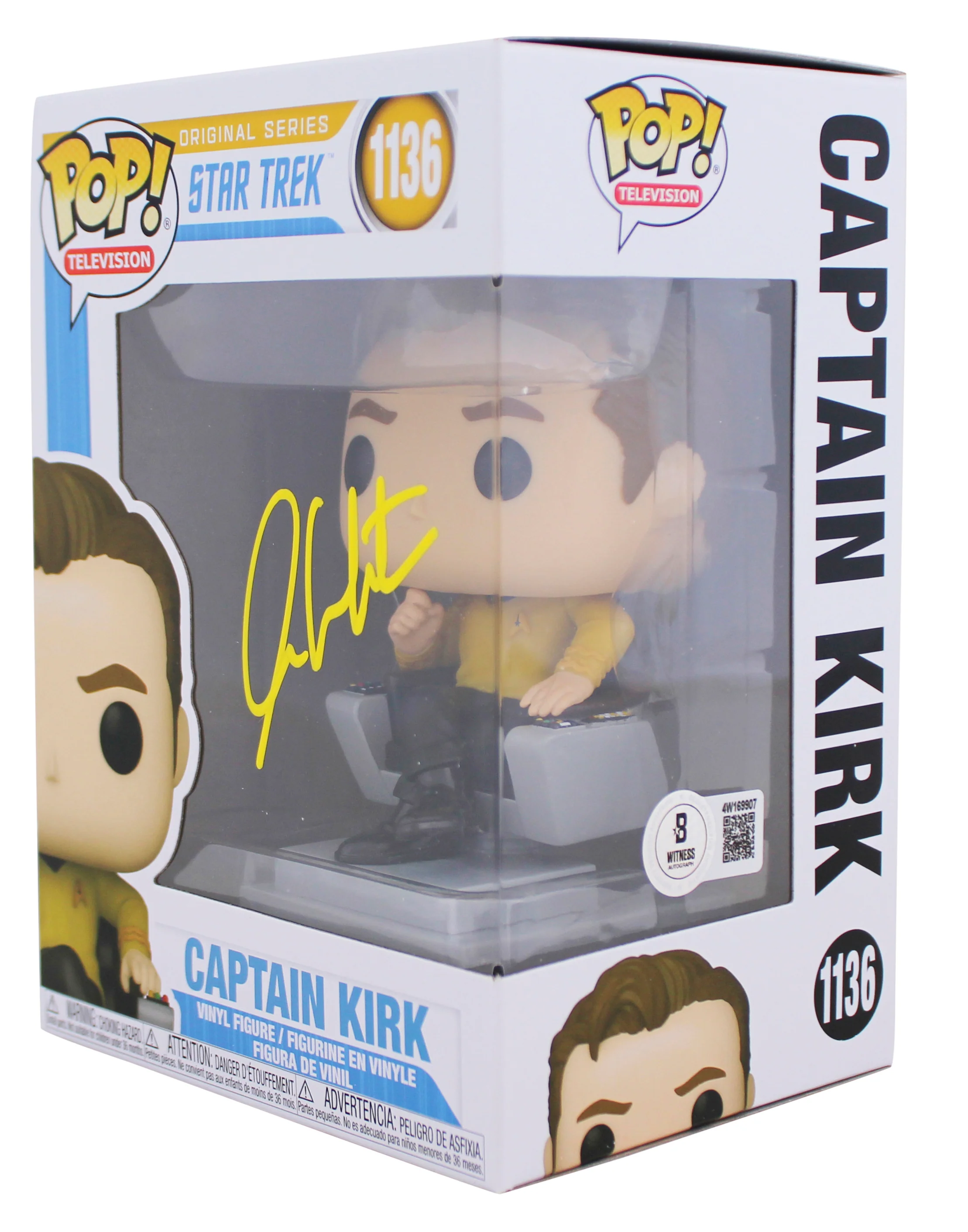 William Shatner Star Trek Signed Captain Kirk #1136 Funko Pop Figure BAS Witness - Image 3
