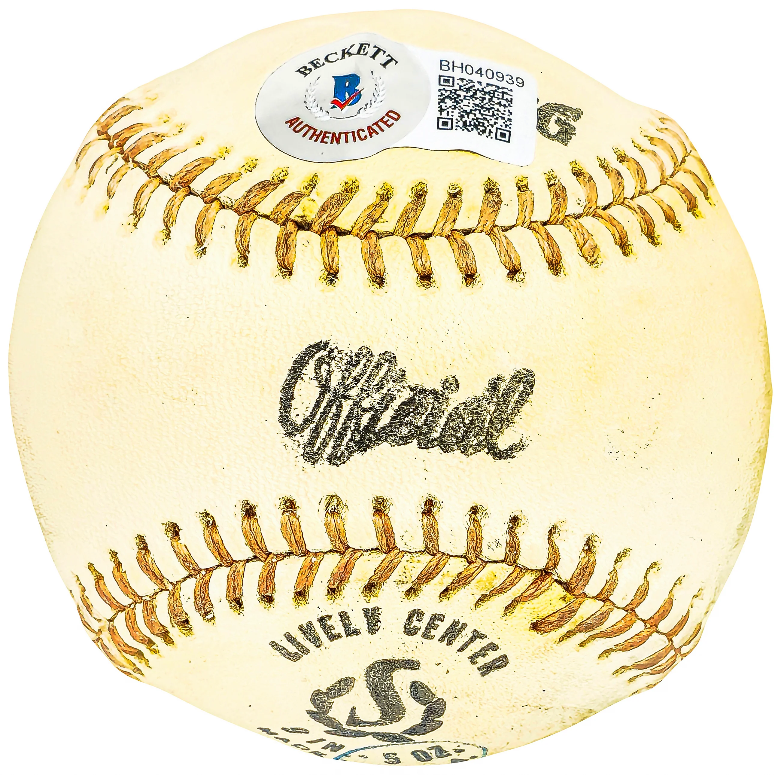 Willie Davis Autographed Official League Baseball Los Angeles Dodgers Vintage Signature Beckett BAS QR #BH040939 - Image 2