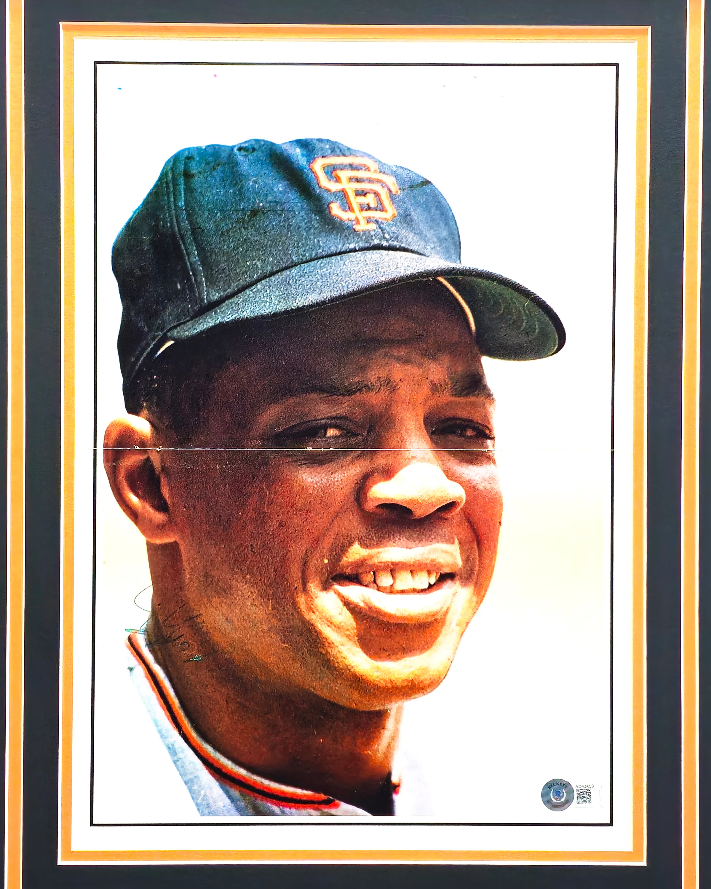Willie Mays Autographed Framed 12x16 Poster Photo San Francisco Giants Vintage Signature Beckett BAS #AD43459 - Image 2