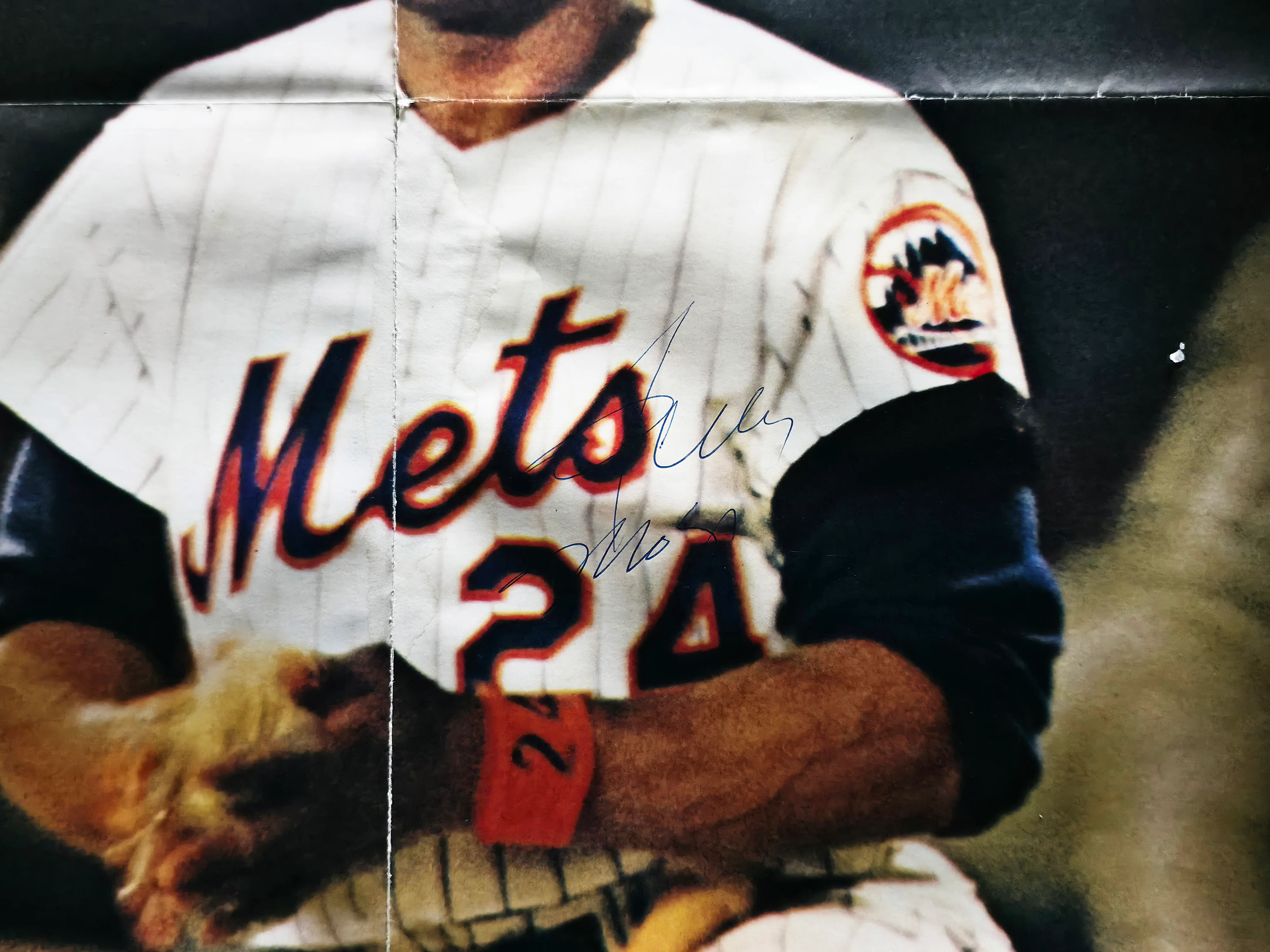 Willie Mays Autographed Framed 22x32 Poster New York Mets Beckett BAS #AE31356 - Image 3