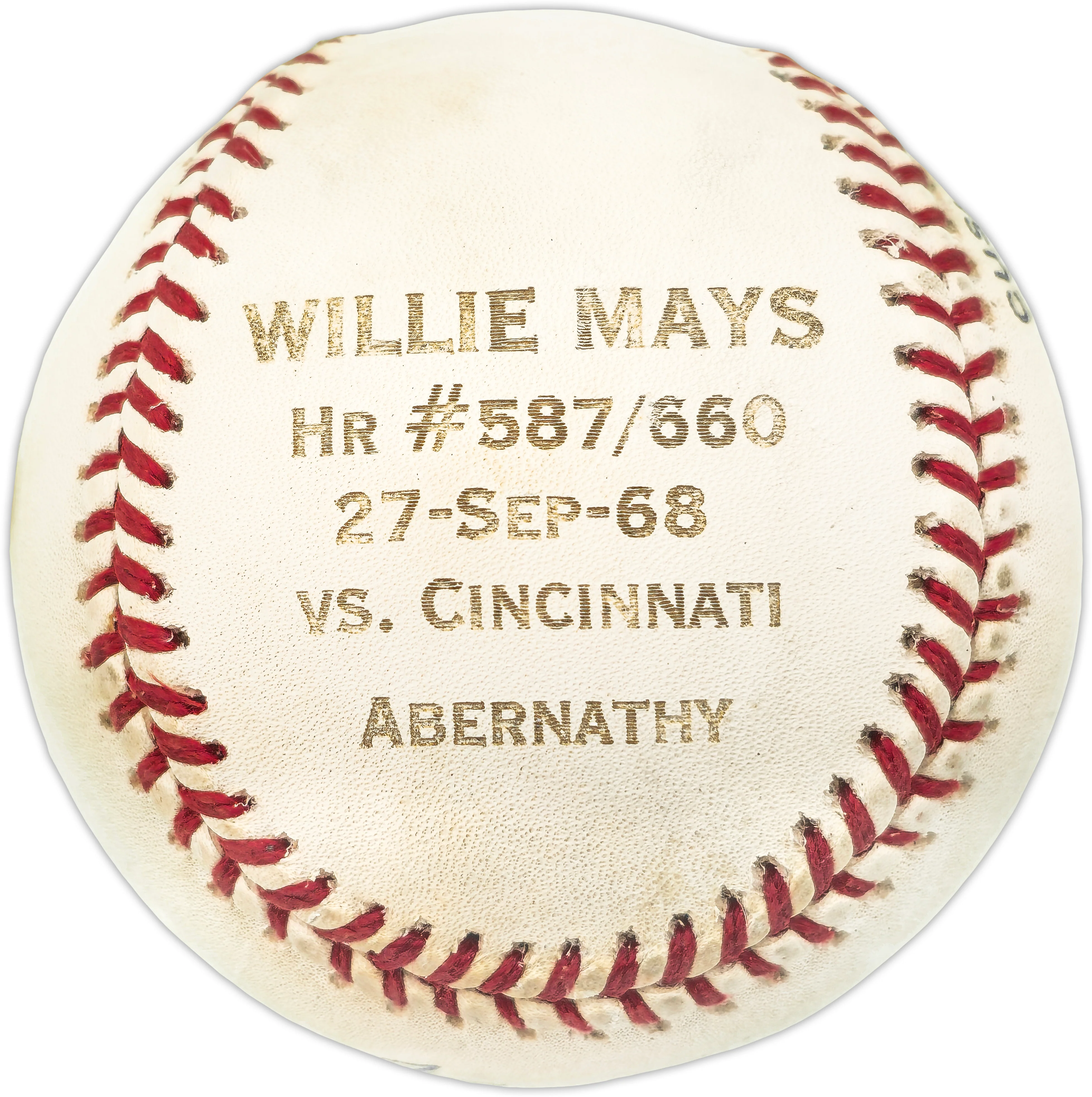 Willie Mays Autographed Official NL Stat Logo Baseball San Francisco Giants Beckett BAS #AE31067 - Image 2