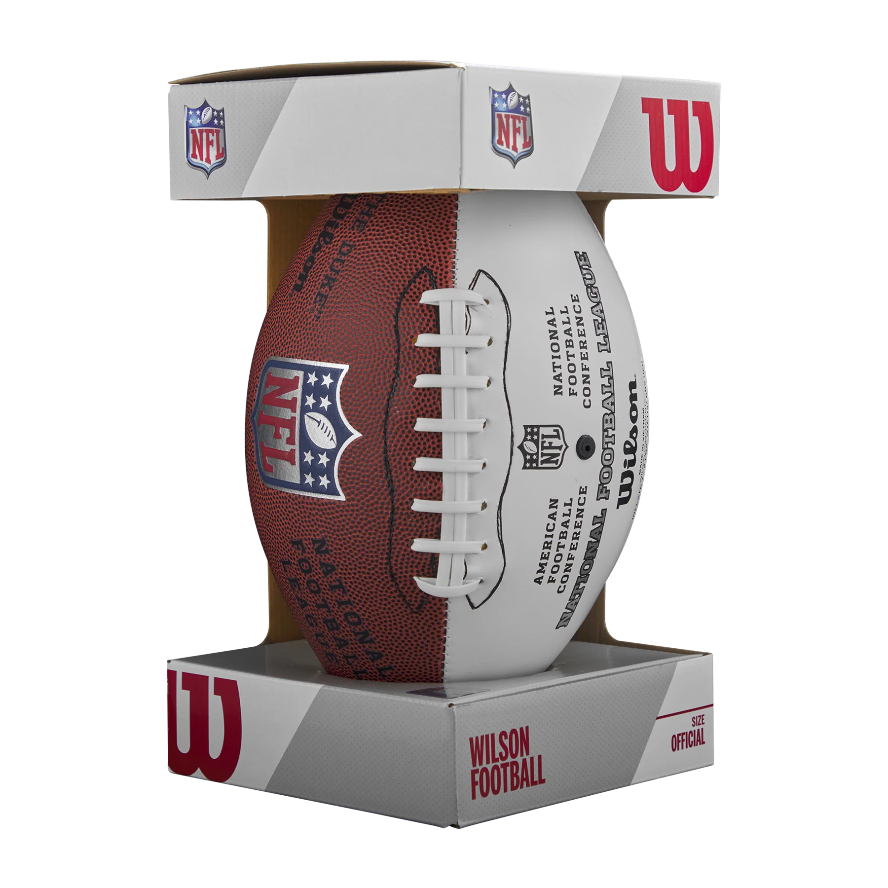 WILSON - F1192 3 WHITE / 1 BROWN PANEL -NFL AUTOGRAPH EDITION FOOTBALL - THE DUKE - Image 2
