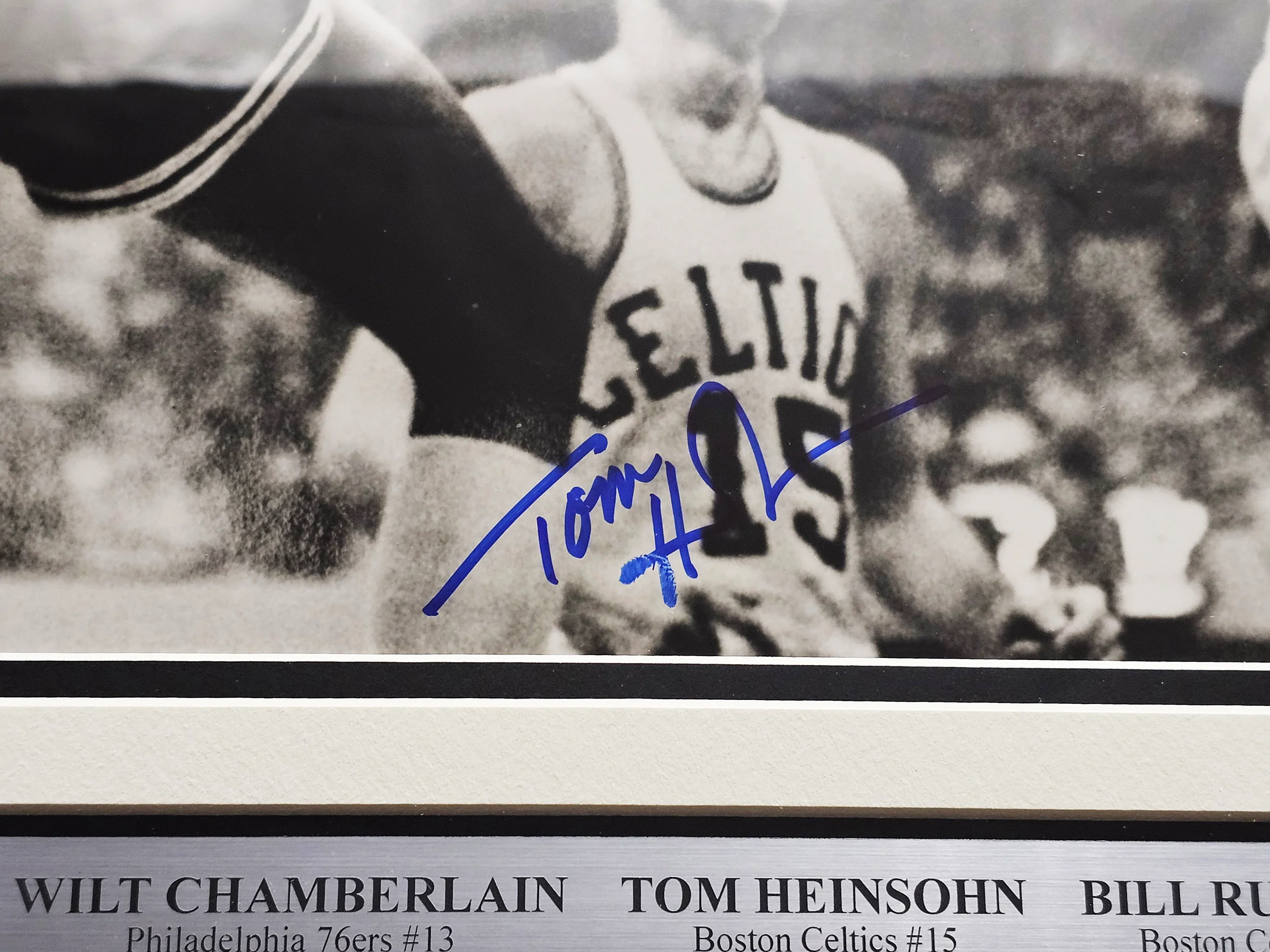 Wilt Chamberlain, Bill Russell & Tom Heinsohn Autographed Framed 16x20 Photo JSA #XX57681 - Image 5