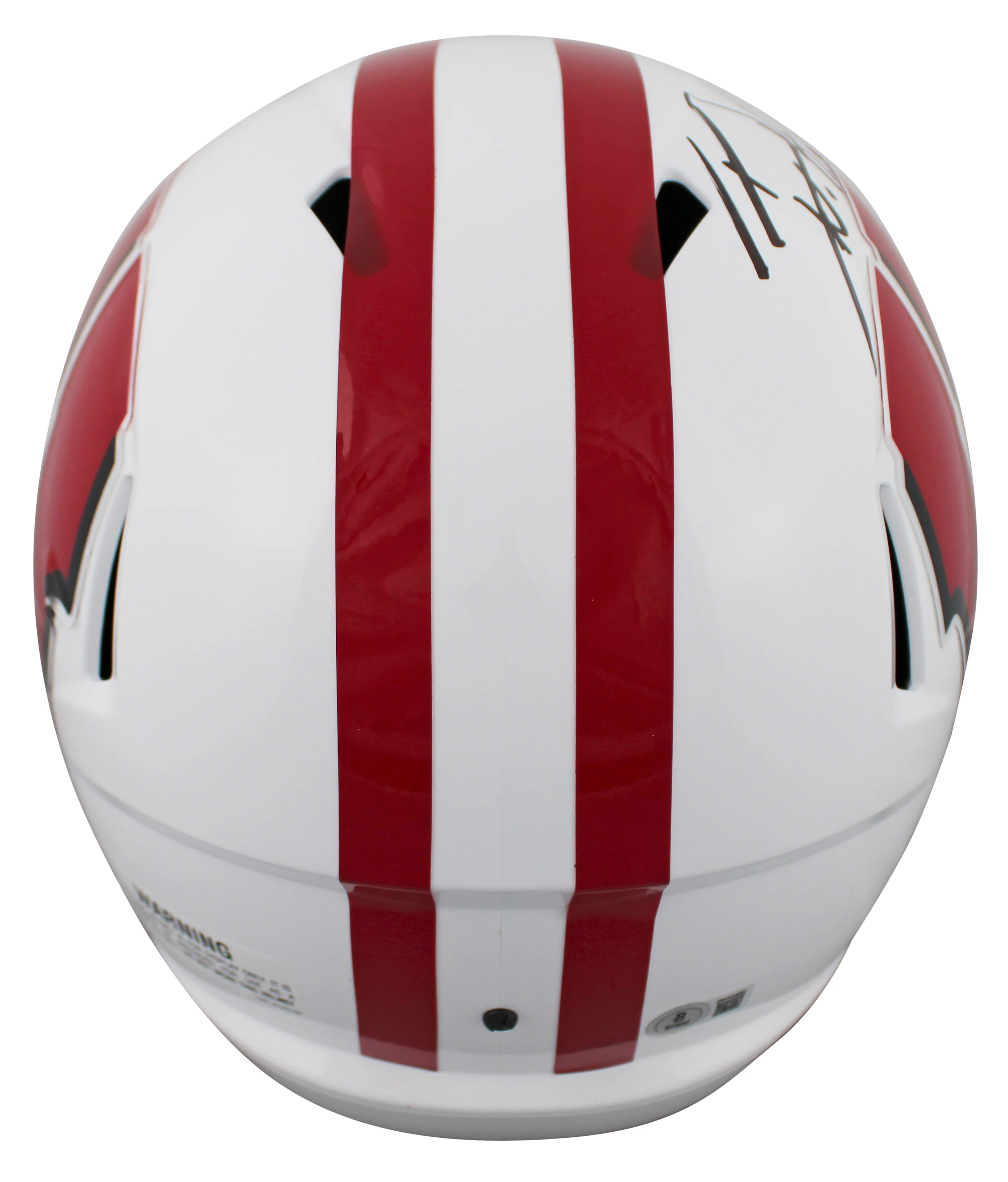 Wisconsin T.J. Watt Signed Full Size Speed Rep Helmet W/ Case BAS Witnessed - Image 4