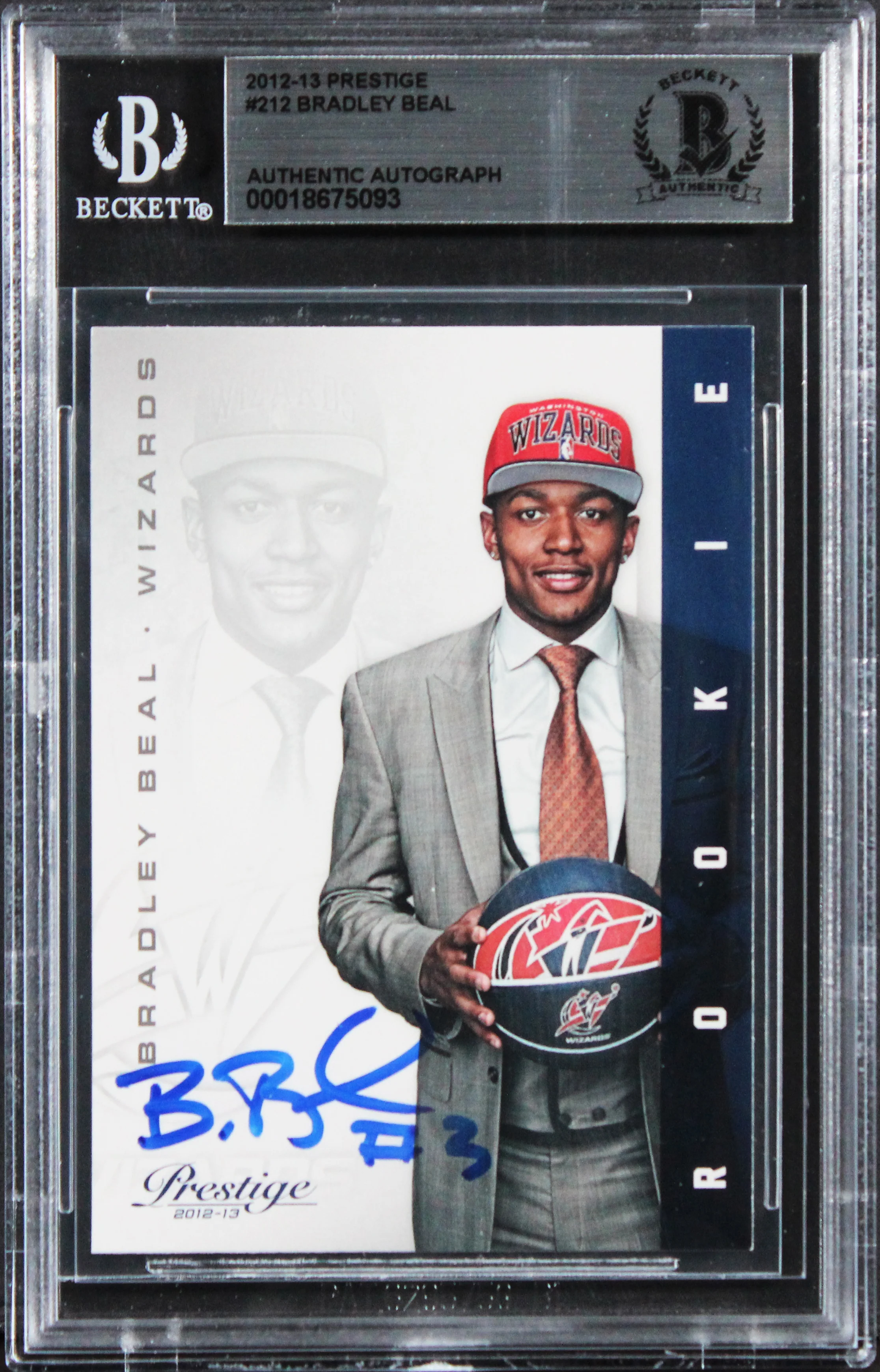 Wizards Bradley Beal Authentic Signed 2012 Prestige #212 Rookie Card BAS Slabbed - Image 2