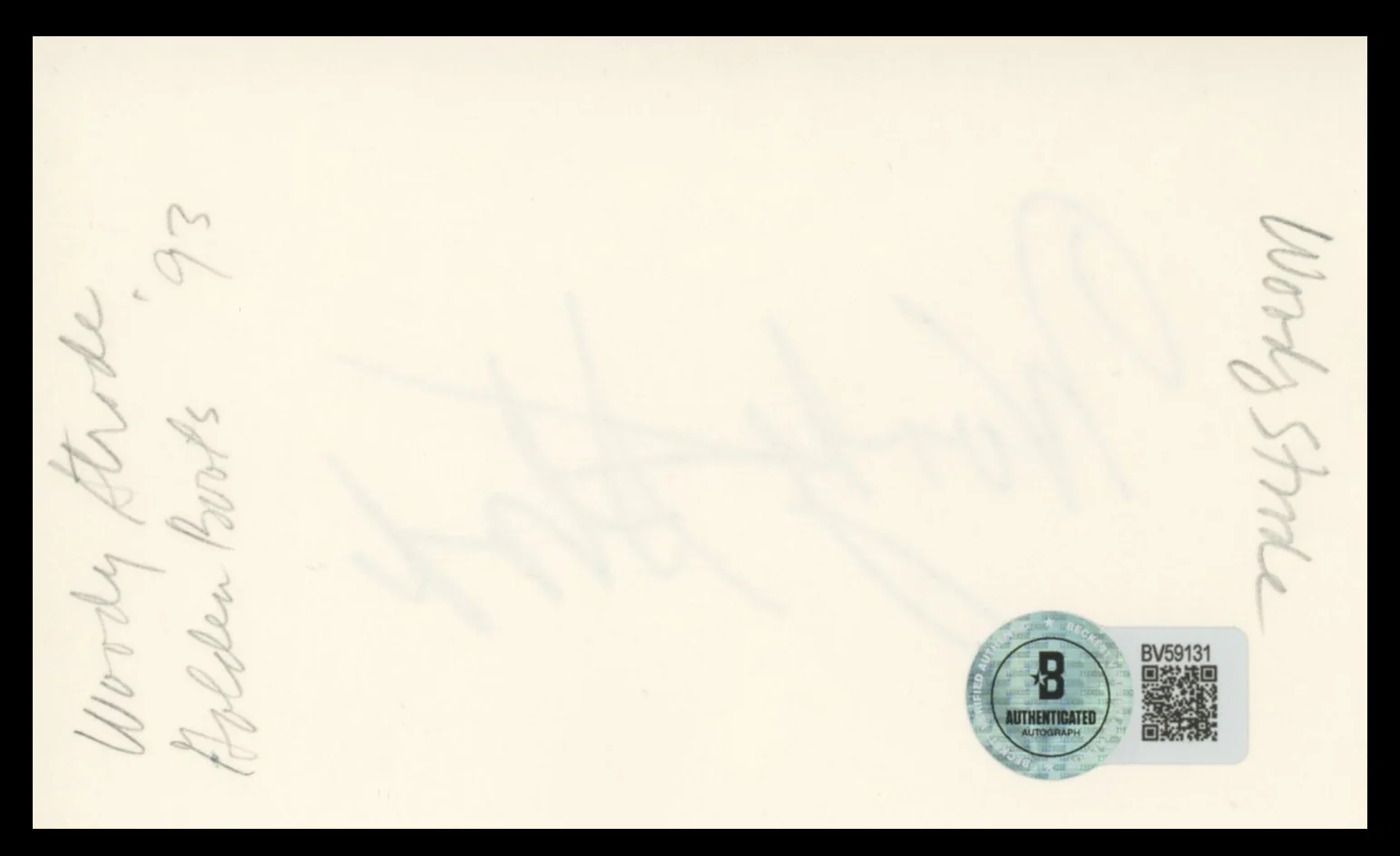 Woody Strode Spartacus Authentic Signed 3x5 Index Card BAS #BV59131 - Image 3