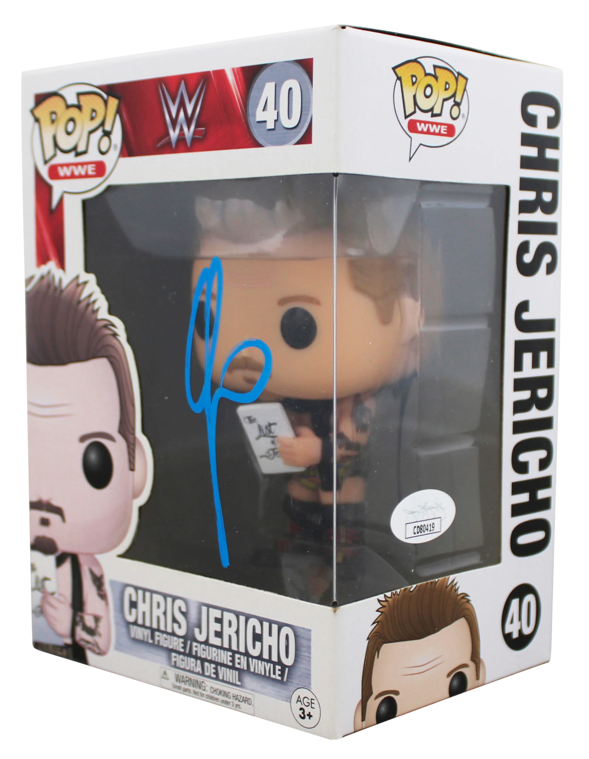 WWE Chris Jericho Authentic Signed #40 Funko Pop Vinyl Figure JSA #CD80419 - Image 3