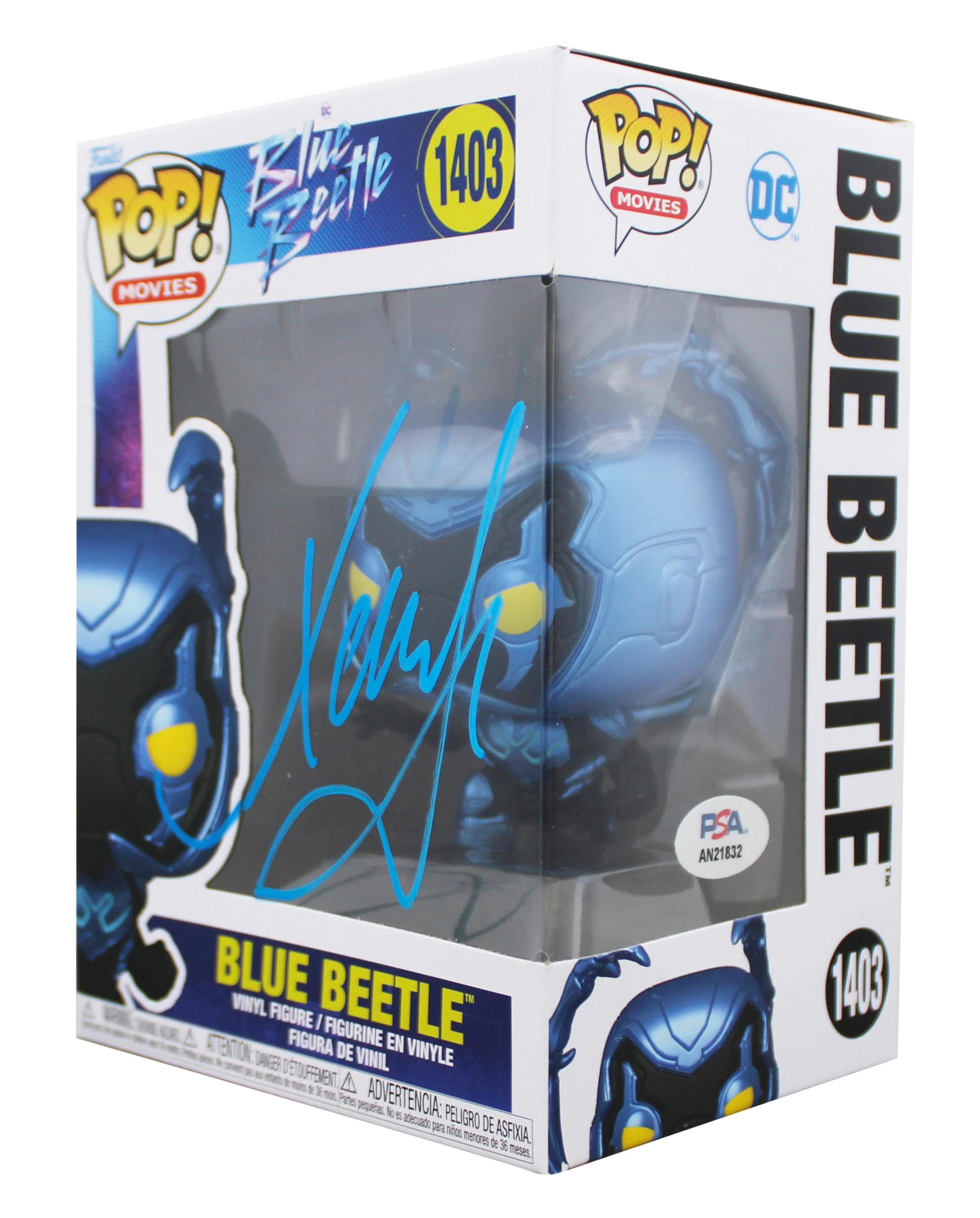 Xolo Mariduena Signed Blue Beetle #1403 Funko Pop Vinyl Figure PSA/DNA #BN36431 - Image 3