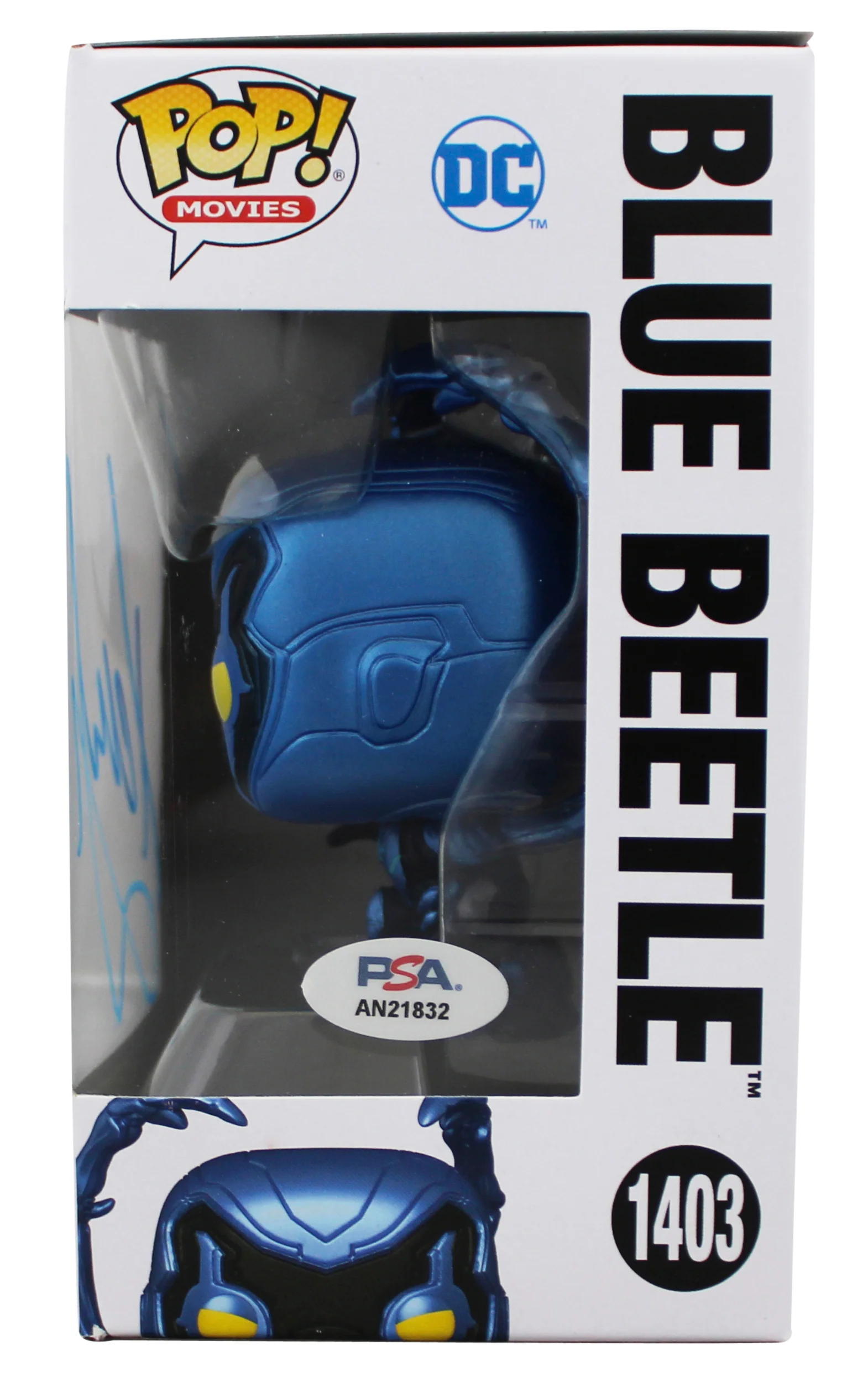 Xolo Mariduena Signed Blue Beetle #1403 Funko Pop Vinyl Figure PSA/DNA #BN36431 - Image 4